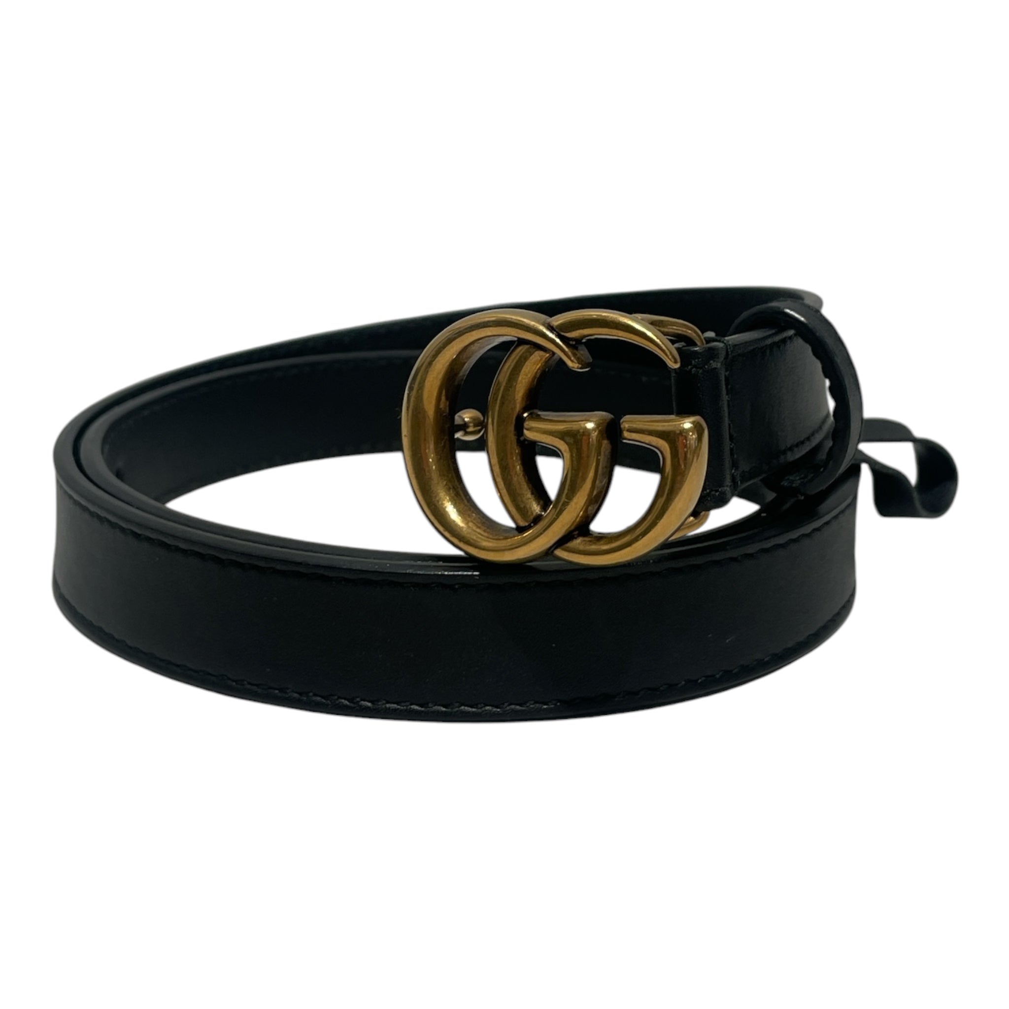 GUCCI/Belt/Leather/BLK/L's/Small GG Buckle Skinny Belt view 1