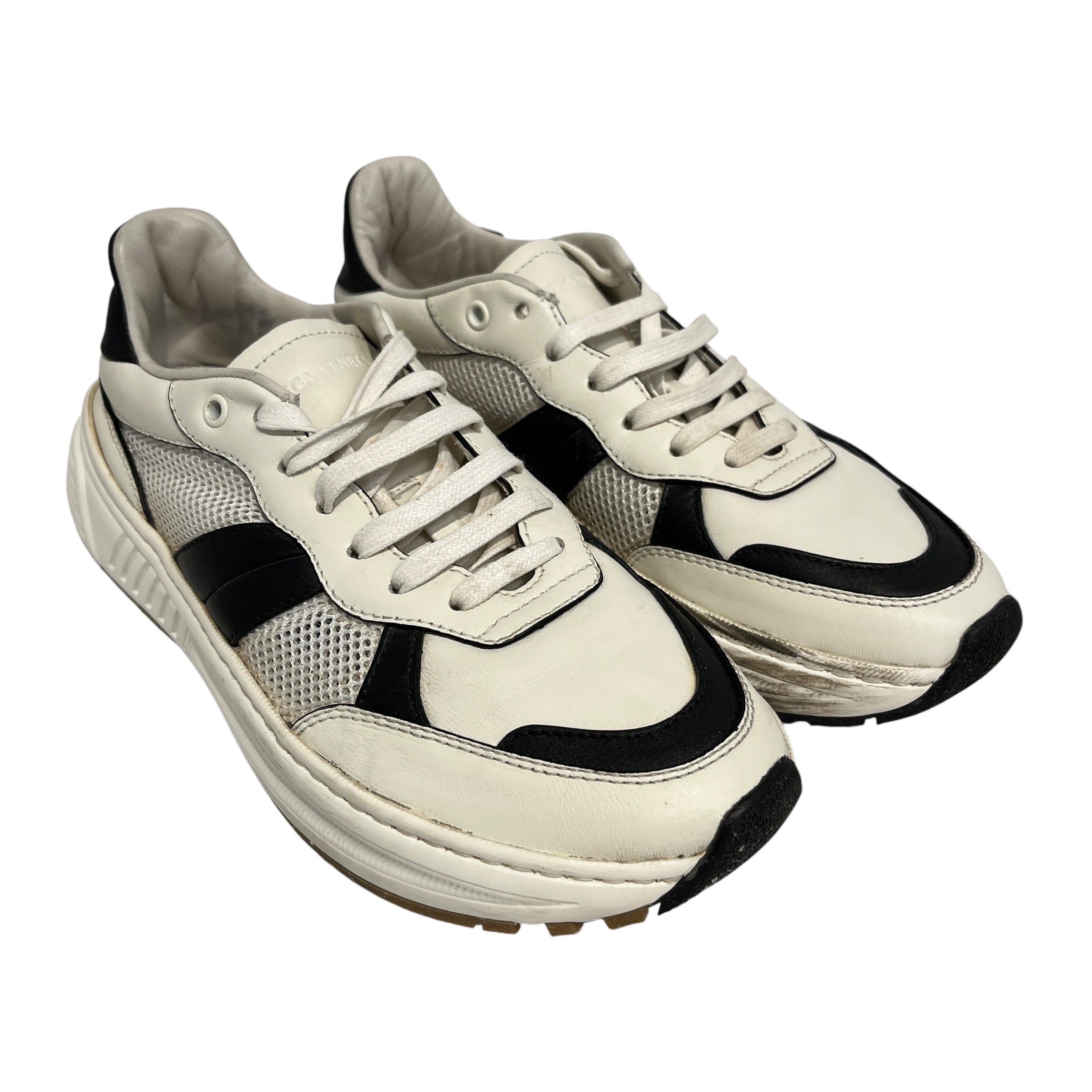 BOTTEGA VENETA/Low-Sneakers/EU 41/Cotton/WHT/SPEEDSTER LEATHER LOW TRAINERS view 1
