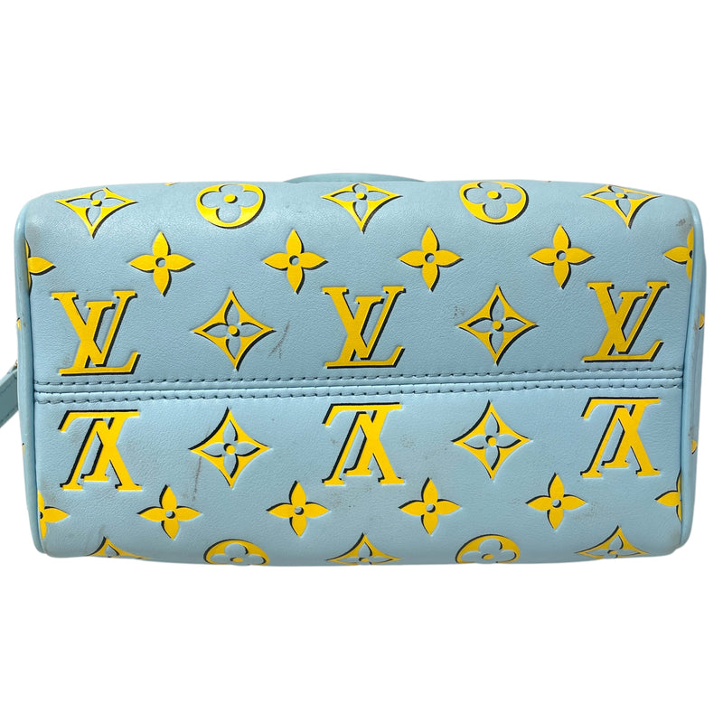 LOUIS VUITTON/Cross Body Bag/Monogram/Leather/BLU/Speedy Bandouliere 20
