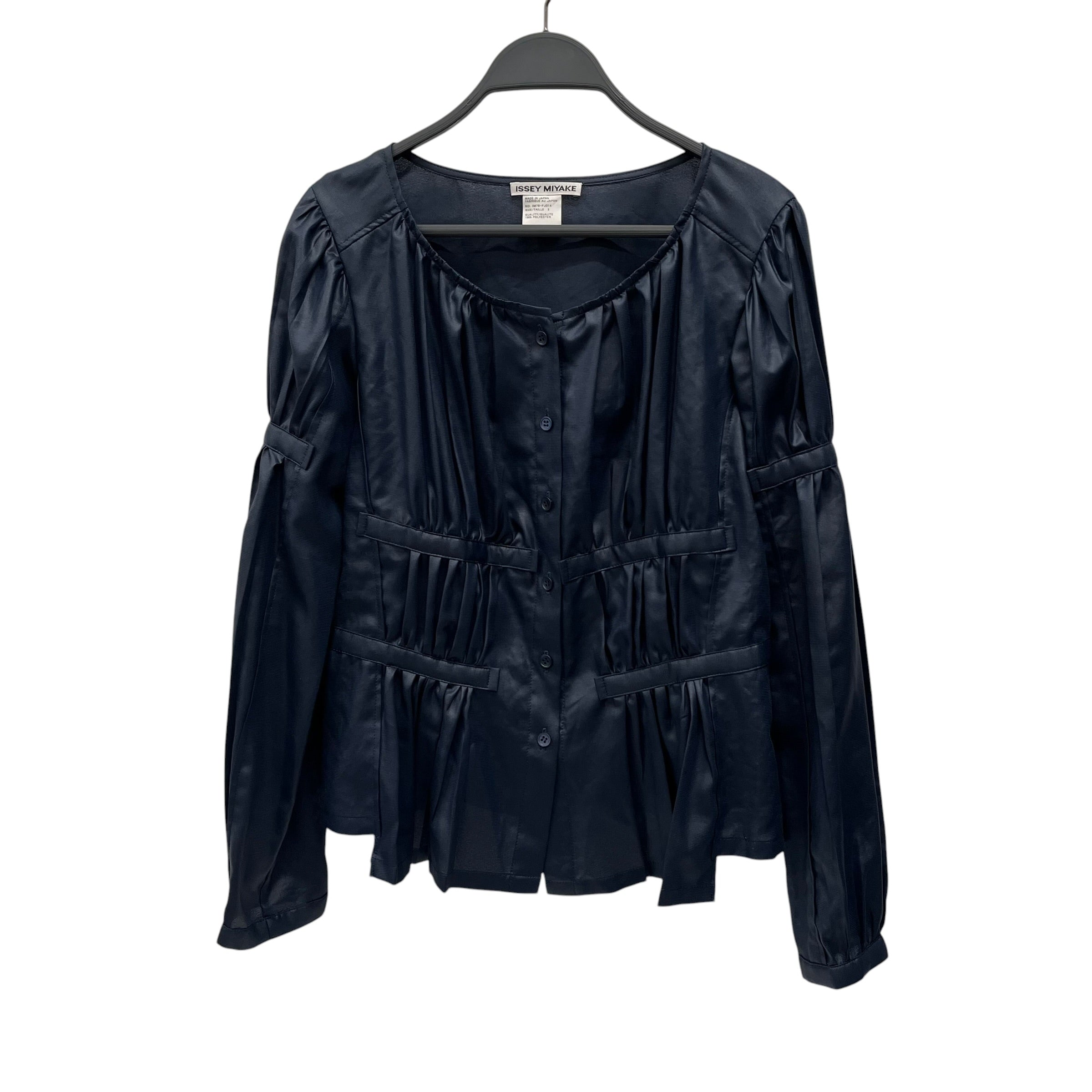 ISSEY MIYAKE/LS Blouse/3/Polyester/NVY/IM78-FJ014 view 1
