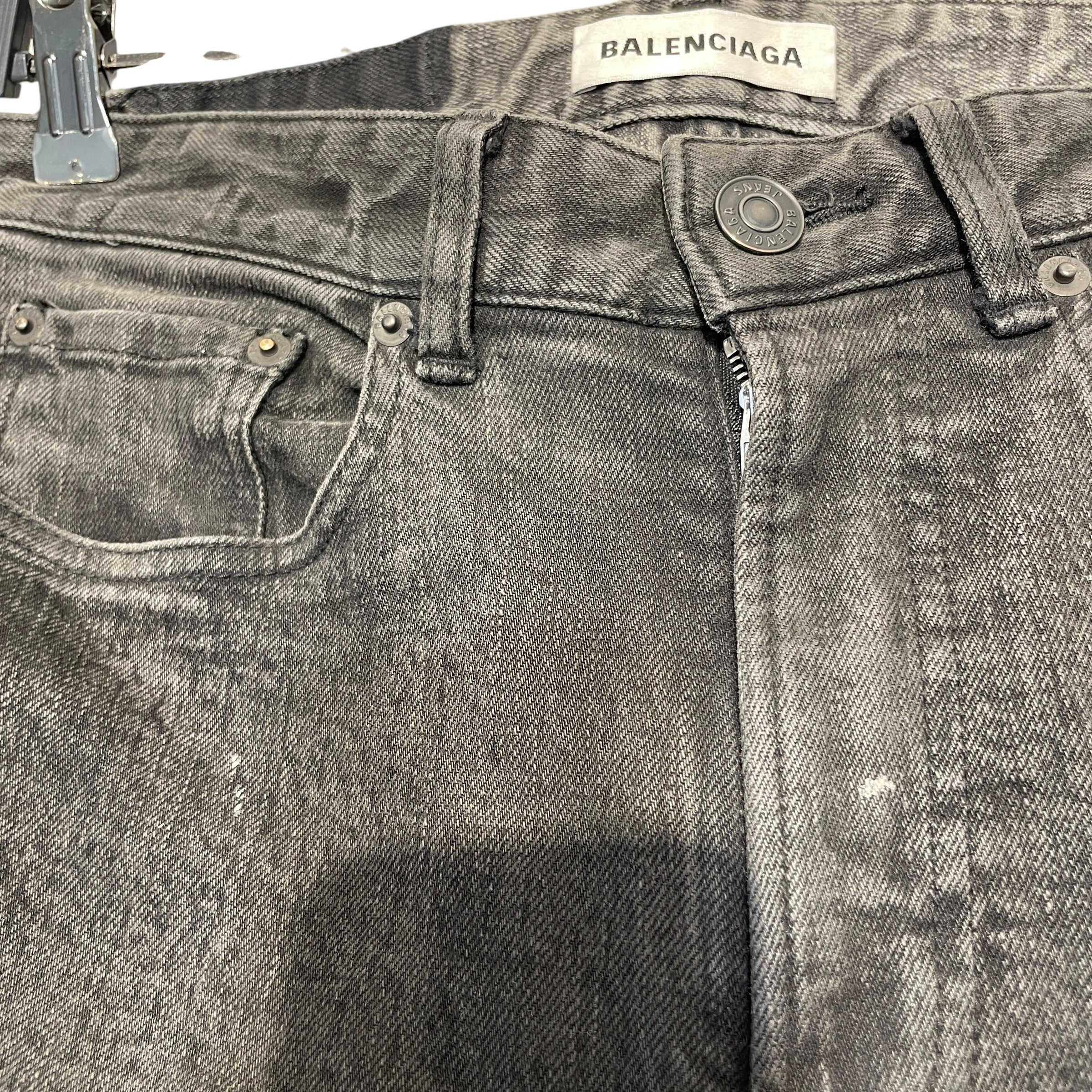 BALENCIAGA/Pants/26/Denim/BLK/Waxed bootcut Jeans view 4