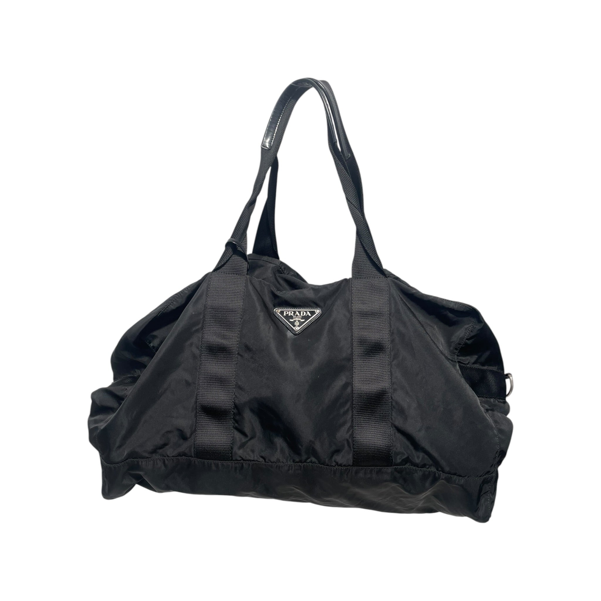 PRADA/Cross Body Bag/Cotton/BLK/TOTE BAG view 1