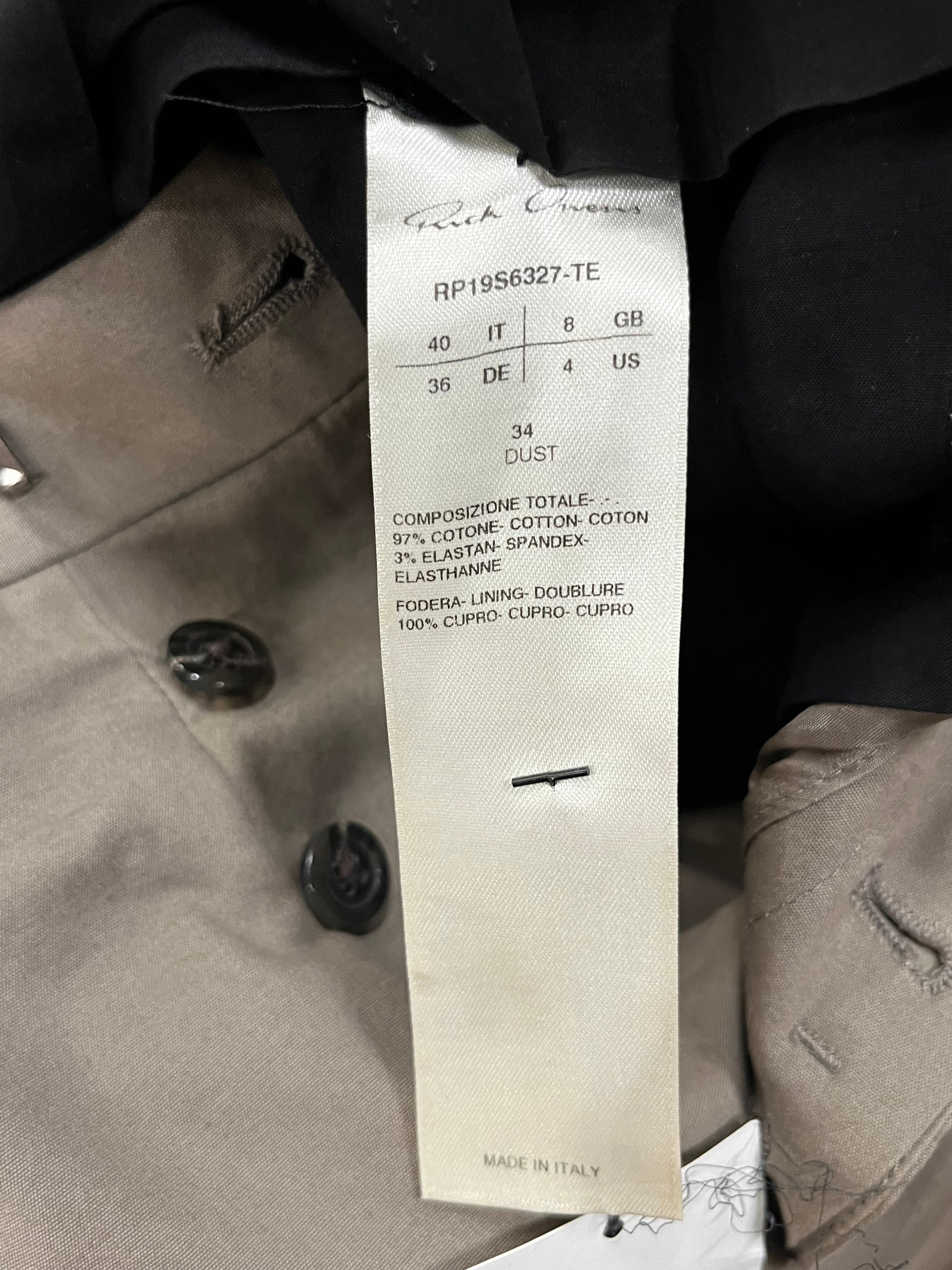 Rick Owens/Straight Pants/4/Cotton/KHK/Button Fly/ view 3