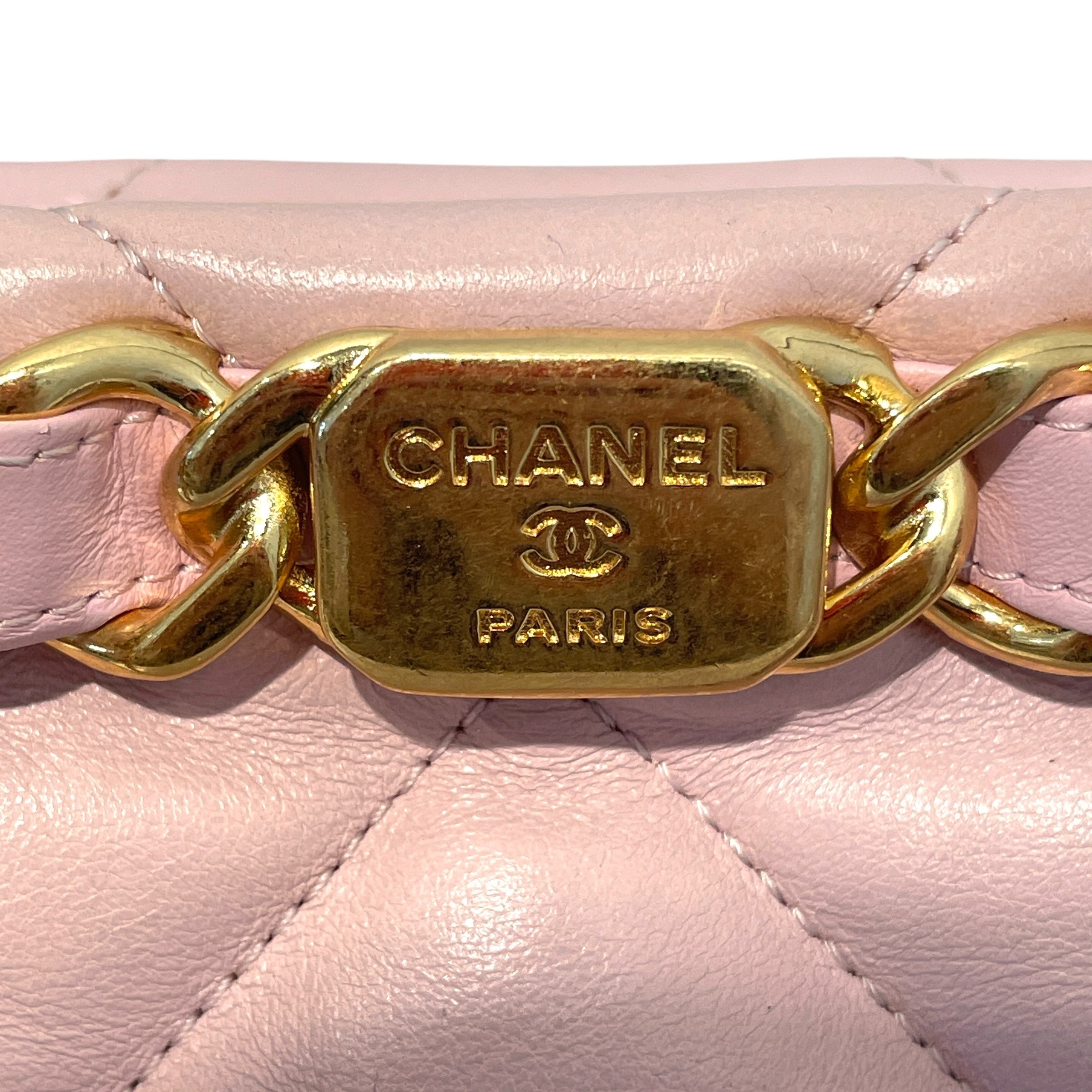 CHANEL/Hand Bag/Lambskin/PNK/CC Logo Matelasse Quilted view 6