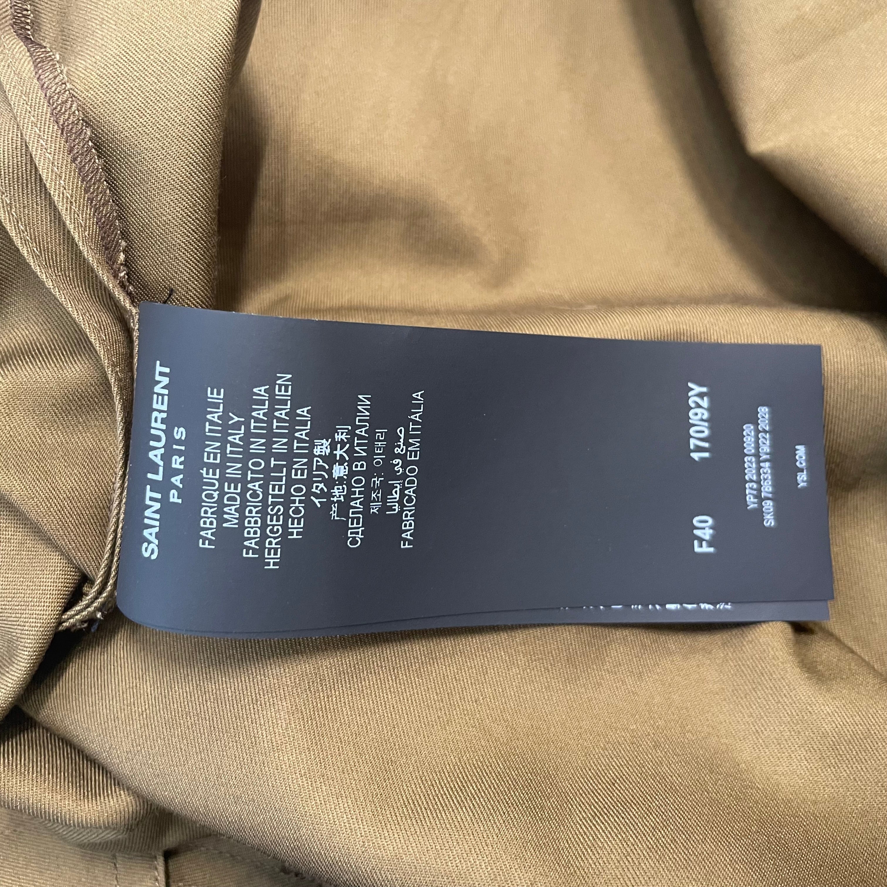 SAINT LAURENT/LS Shirt/L/Cotton/GRN/SAINT LAURENT SAHARIENNE COAT view 4