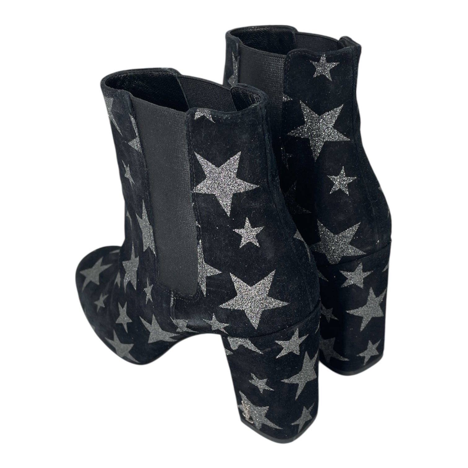 SAINT LAURENT/Boots/EU 35.5/All Over Print/Suede/BLK/GLITTER STAR PRINT HIGH HEEL view 2
