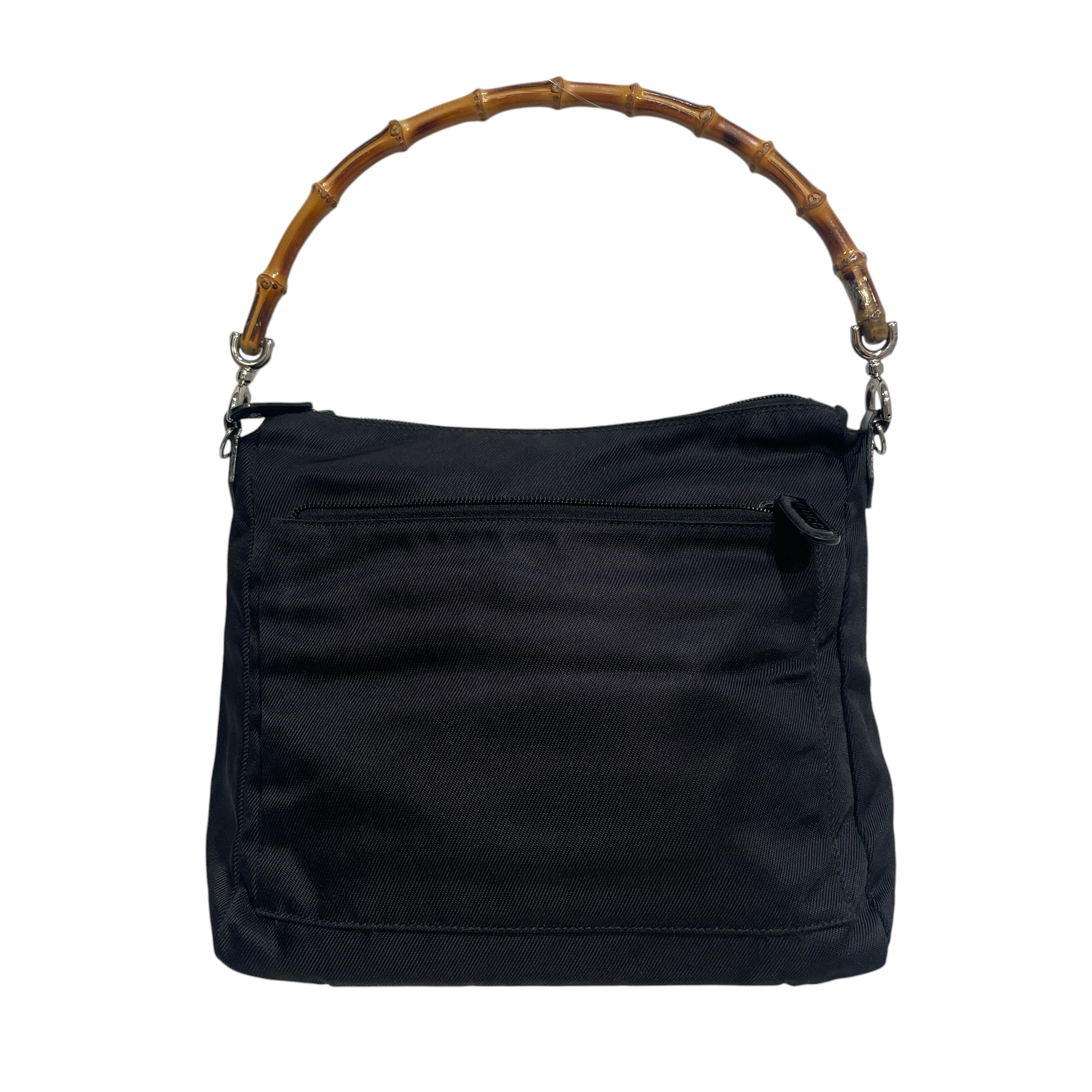 GUCCI/Hand Bag/Nylon/BLK/Nylon Bamboo Hobo view 2