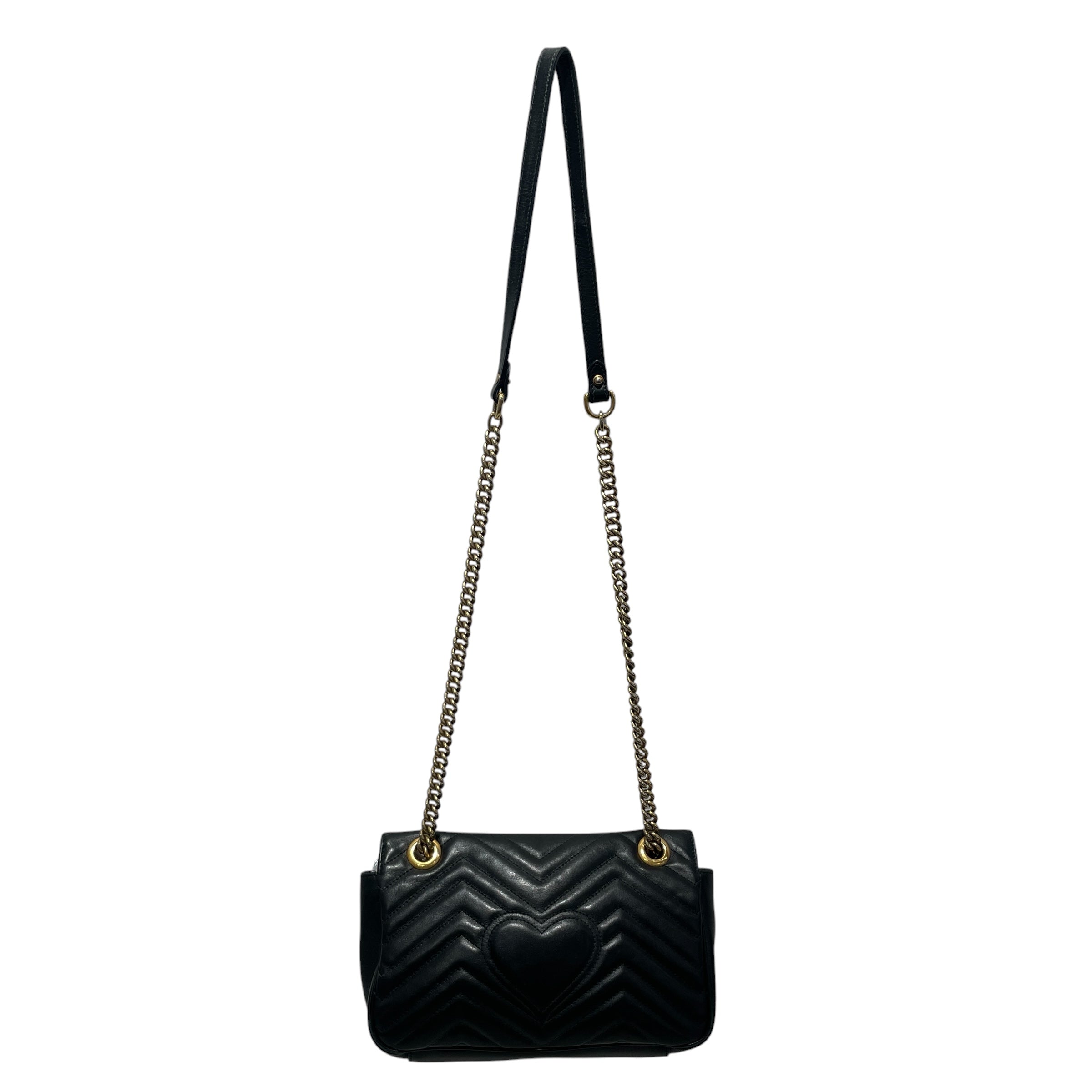 GUCCI/Cross Body Bag/Leather/BLK/marmont view 2