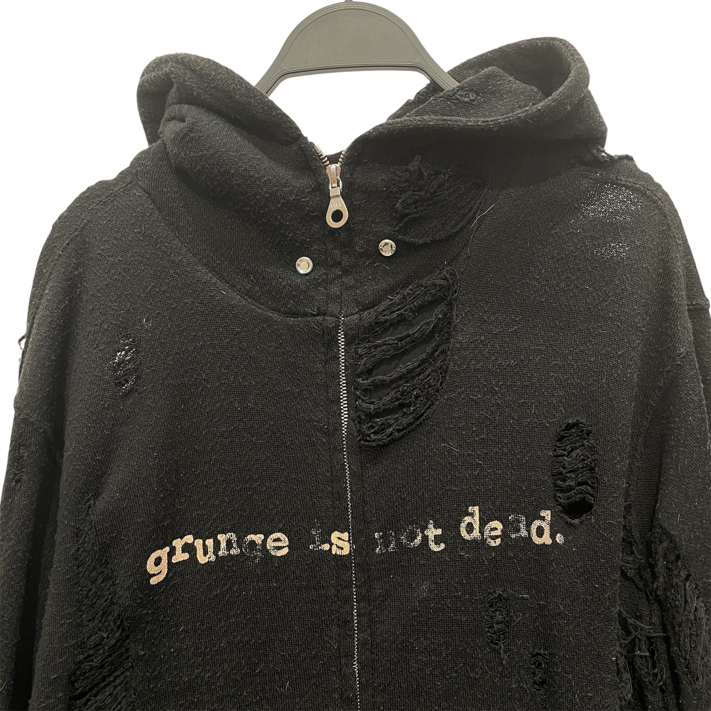 mastermind JAPAN/Hoodie/M/Cotton/BLK/Distressed/"grunge is not dead" view 4
