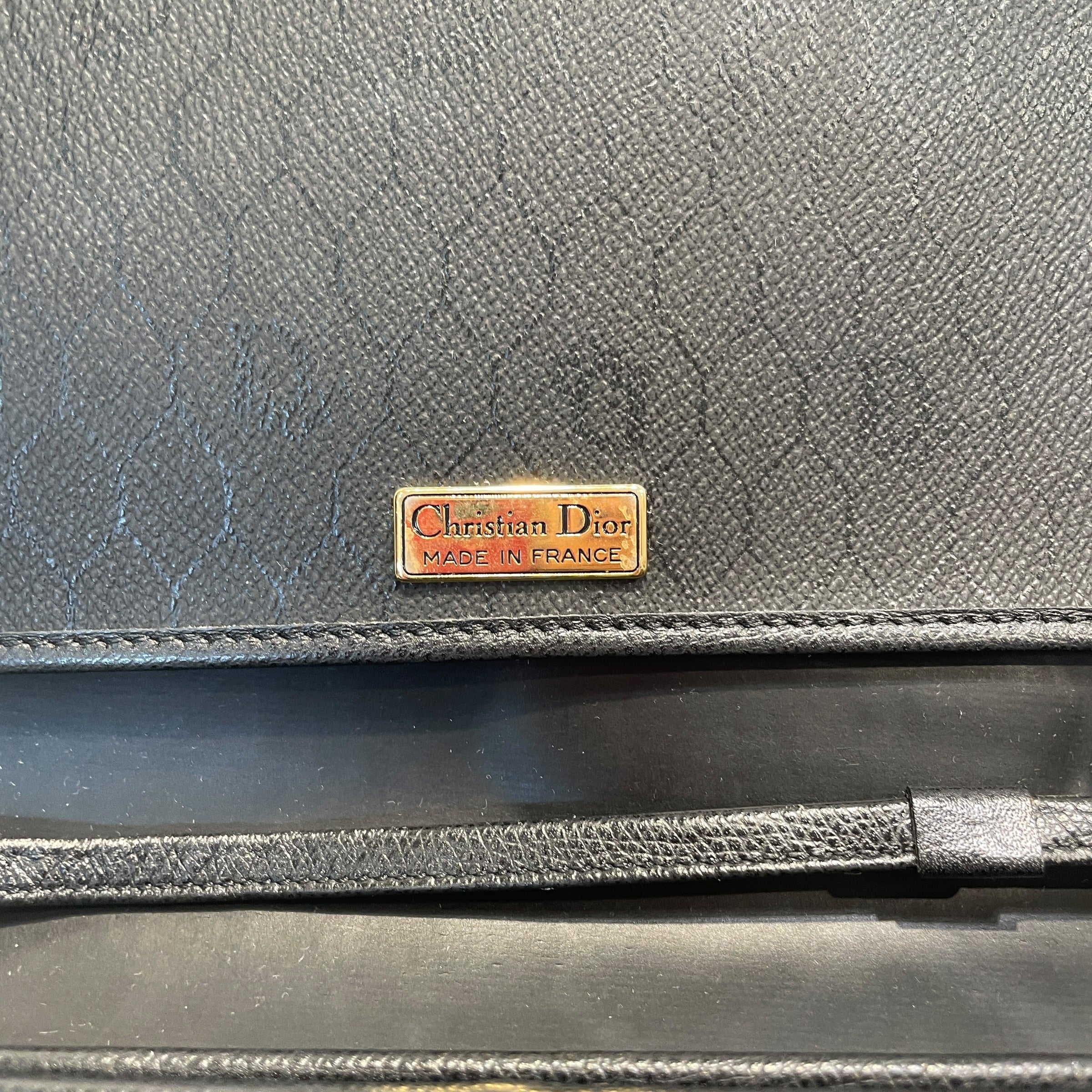 Christian Dior/Cross Body Bag/Leather/BLK/Cross Body view 10