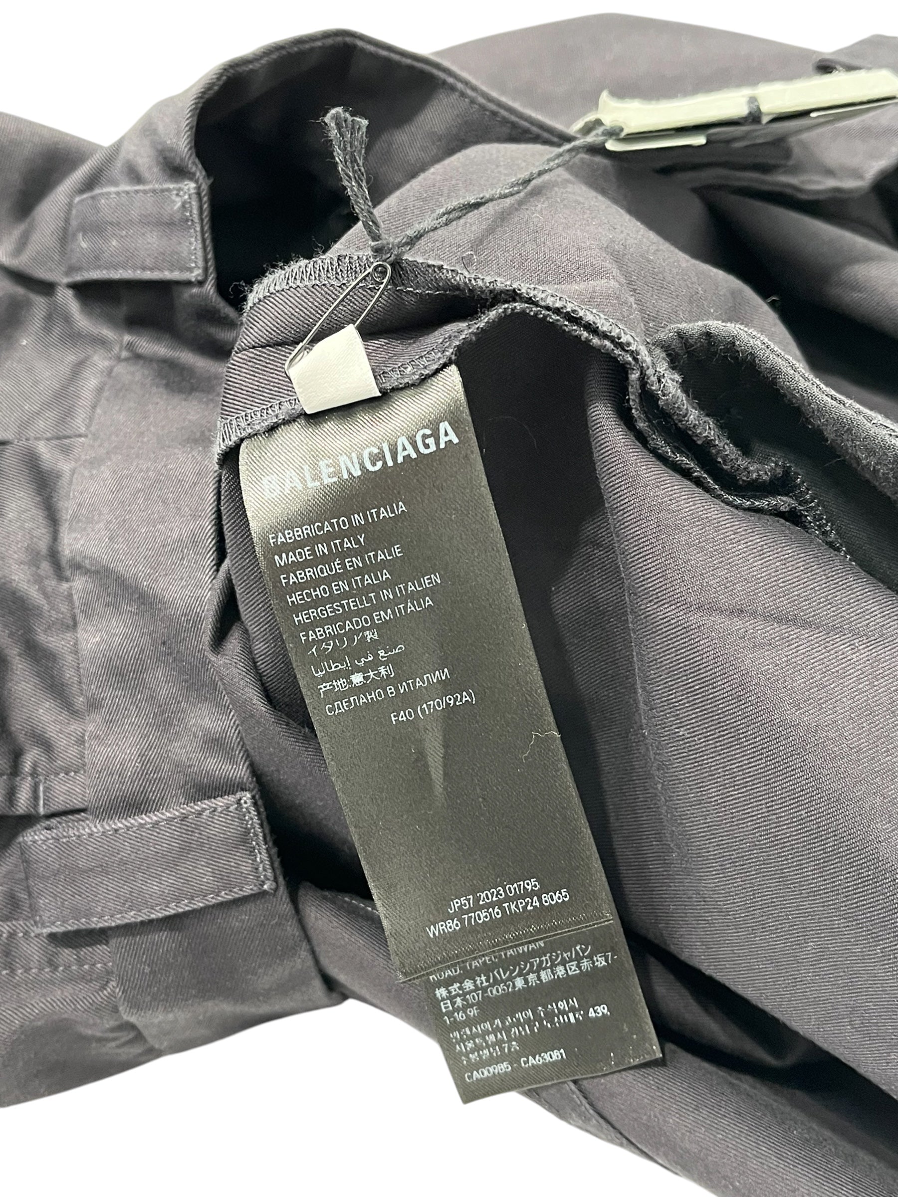 BALENCIAGA/SL Dress/40/Cotton/BLK/Midi Length/DECONSTRUCTED PANT DRESS view 5