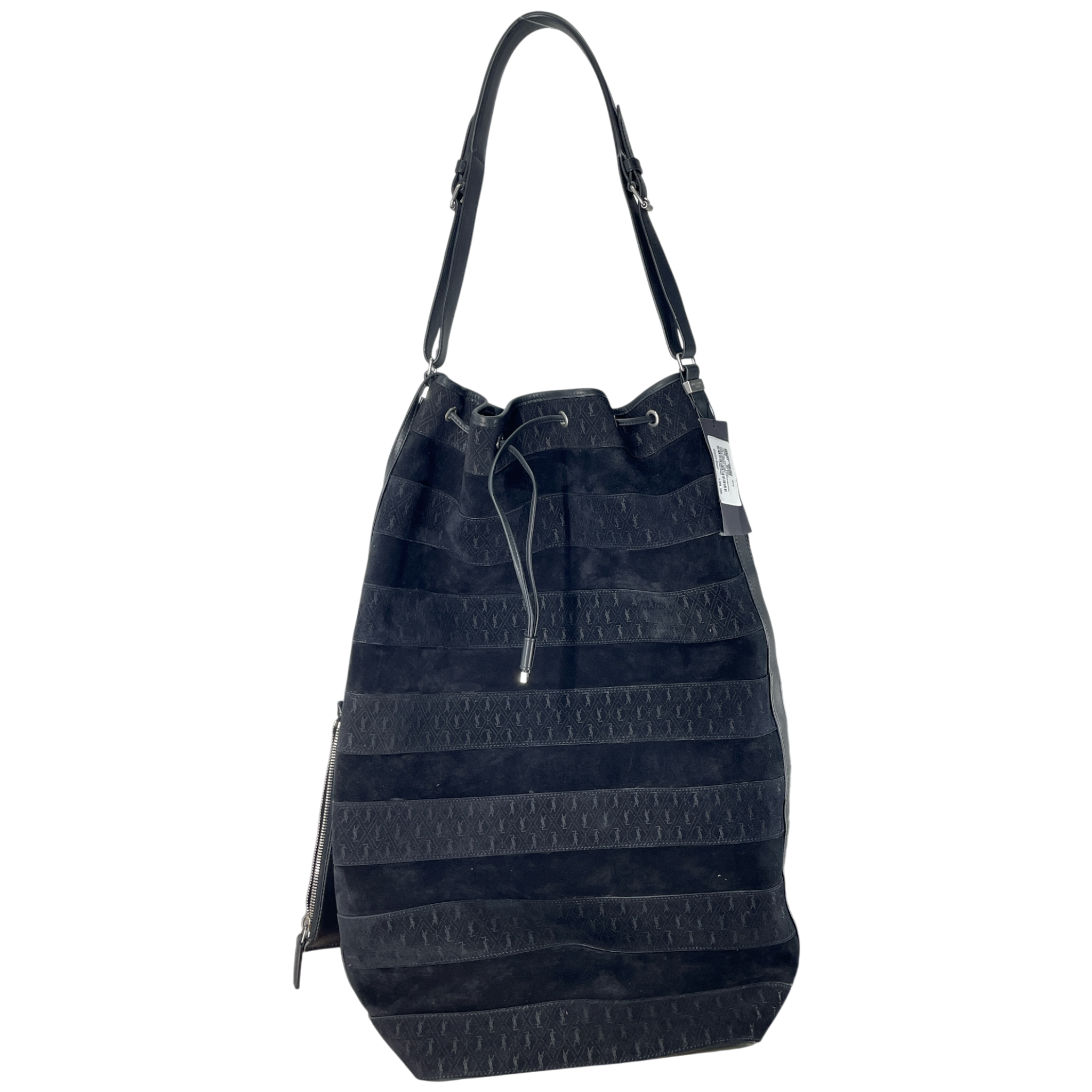 SAINT LAURENT/Pouch/All Over Print/Suede/BLK/MONOGRAM BUCKET BAG view 1
