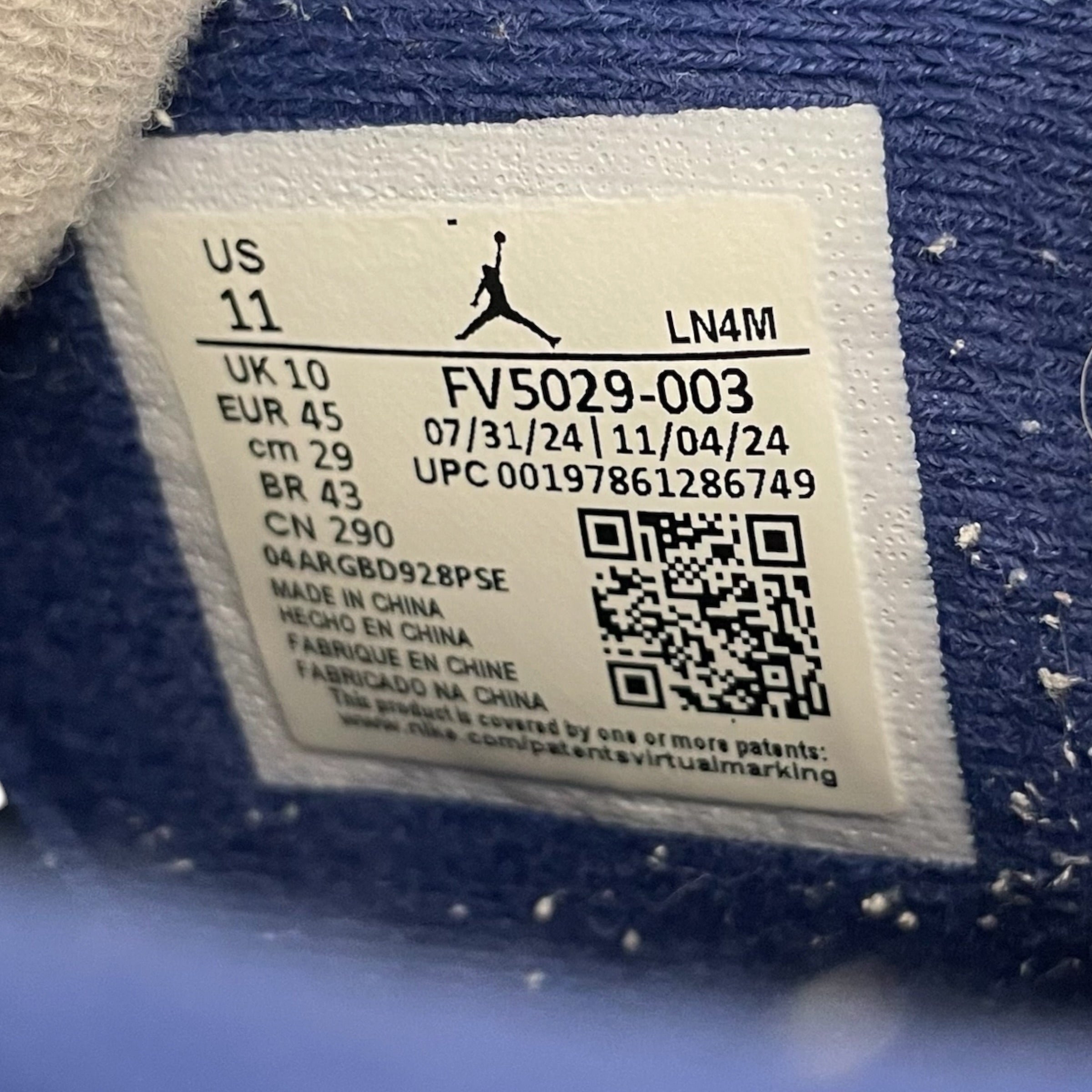 NIKE/Hi-Sneakers/US 11/Cotton/BLU/JORDAN 4 RARE AIR view 6