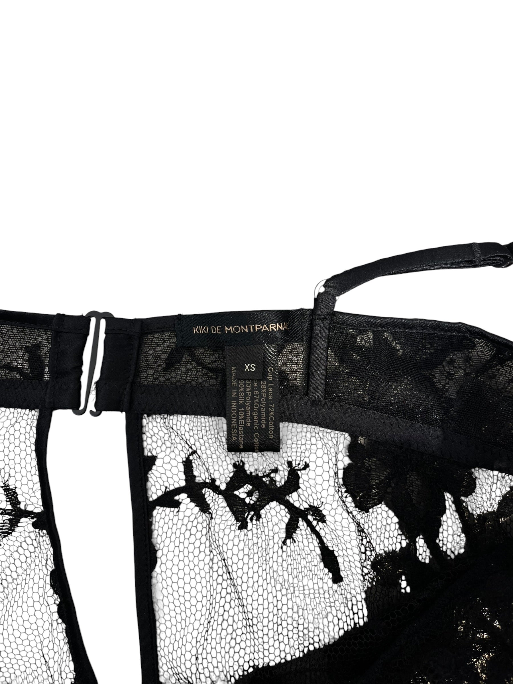 KIKI DE MONTIPARNASSE/Camisole Dress/XS/Cotton/BLK/LACE SLIP view 3