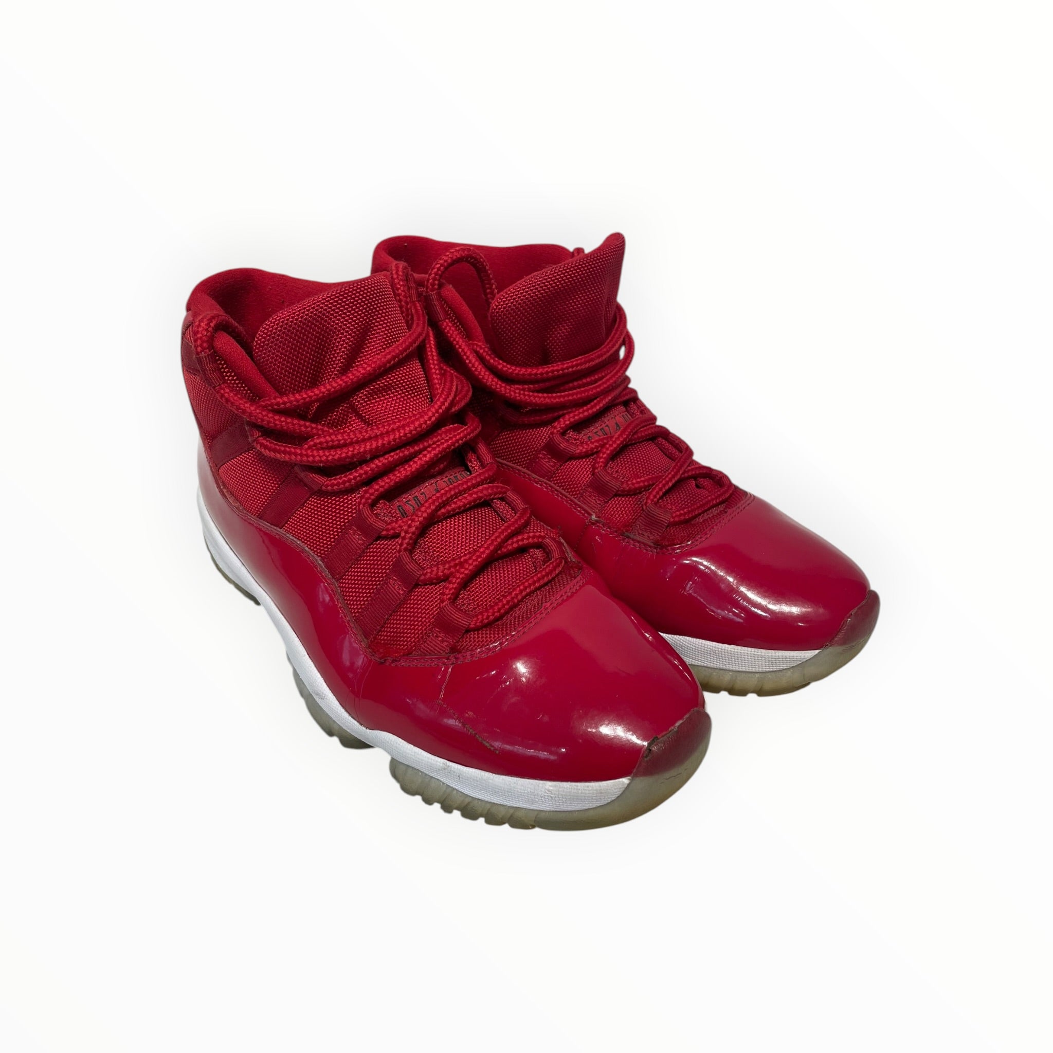NIKE/AIR JORDAN 11 RETRO/Hi-Sneakers/US 10/Leather/RED/378037-623 view 1