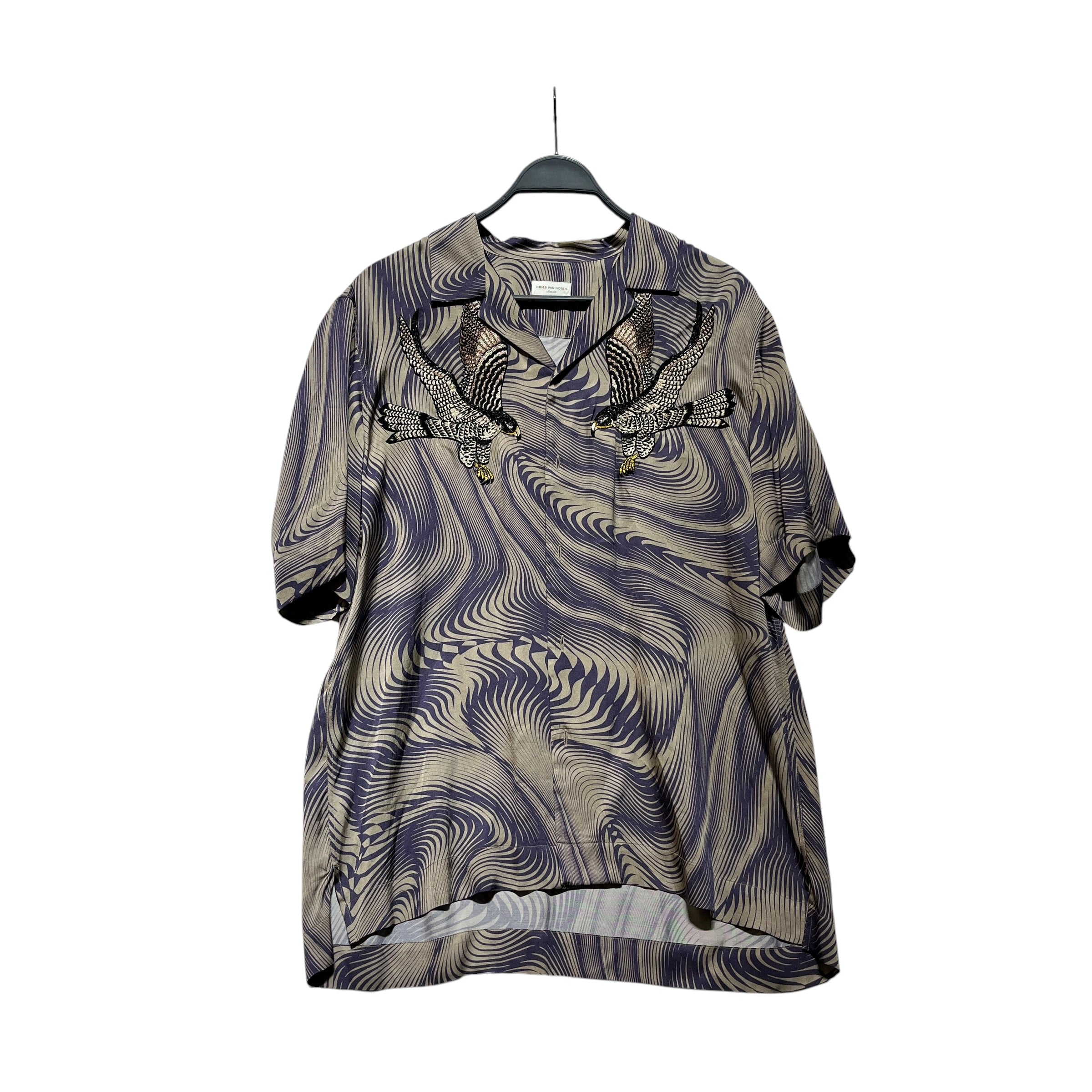 DRIES VAN NOTEN/SS Shirt/50/PPL/All Over Print/CARLTONE HAWK EMBROIDERY view 1