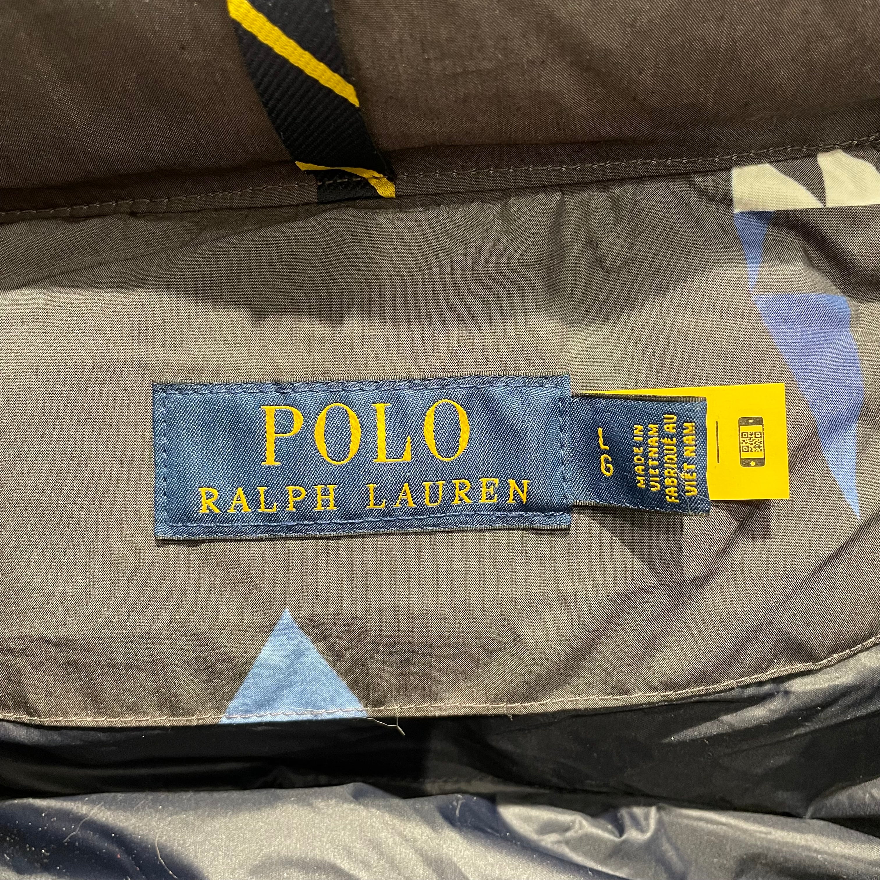 POLO RALPH LAUREN/Puffer Jkt/L/Nylon/BLU/All Over Print/Aztec Desgin view 3