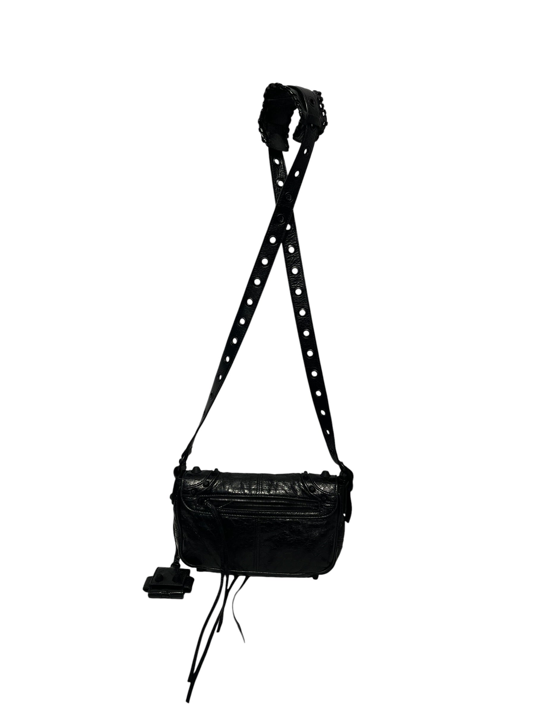 BALENCIAGA/Cross Body Bag/Lambskin/BLK/Le cagole xs flap Bag view 3