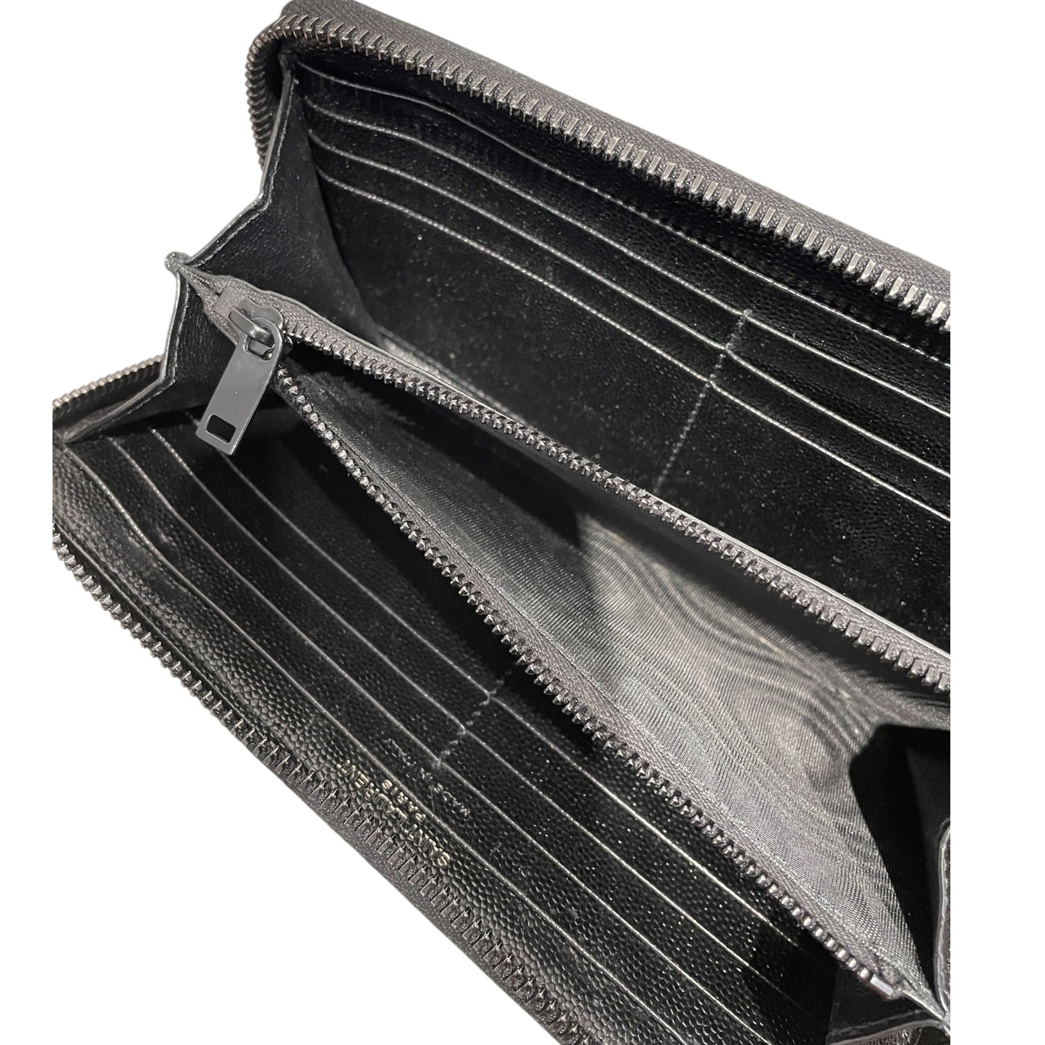 SAINT LAURENT/Long Wallet/Stripe/Leather/BLK/L's/ view 4