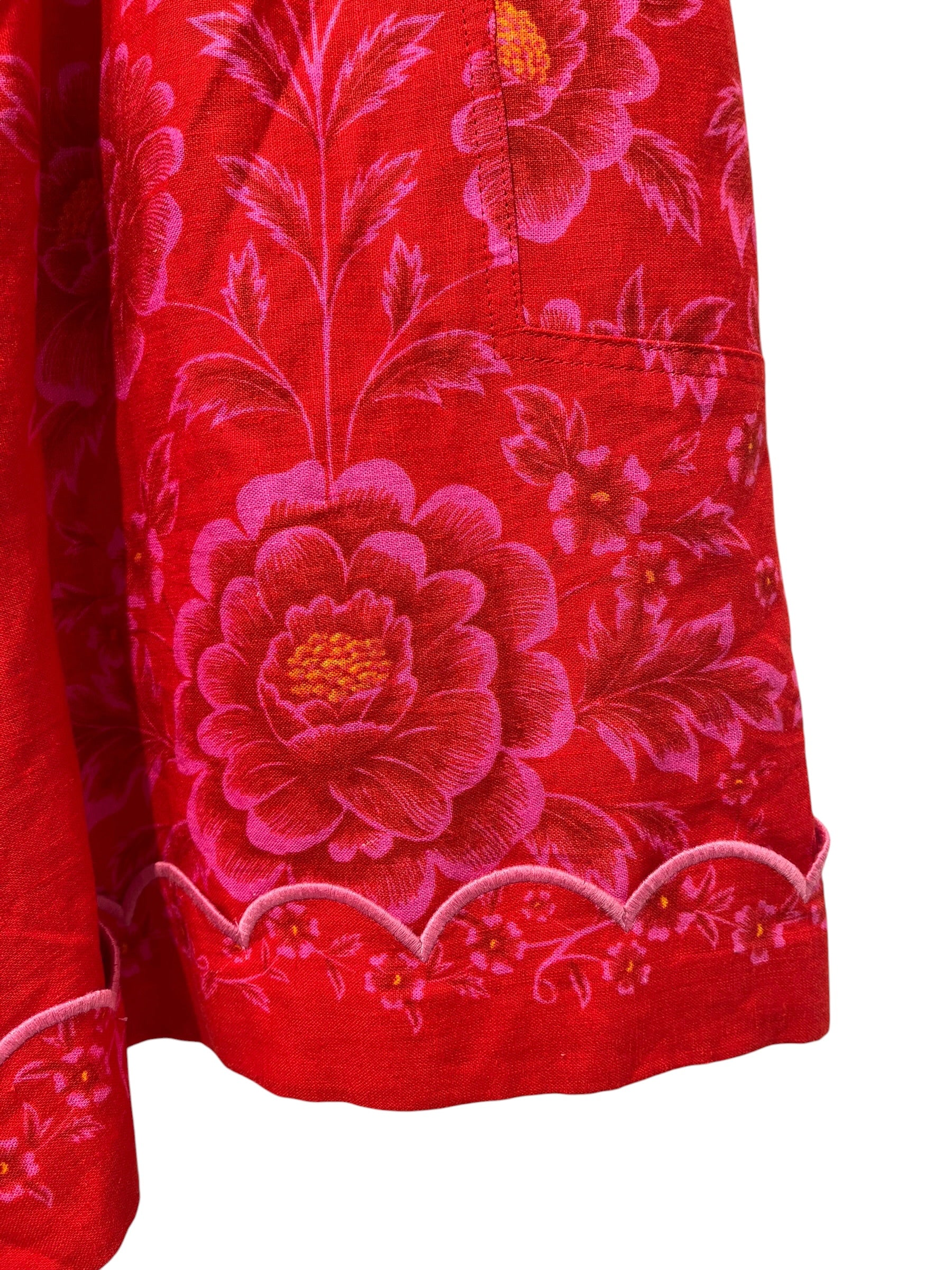 FARM Rio/Dress/S/Floral Pattern/Linen/RED/OIVIA RED CUTOUT ROMPER view 6