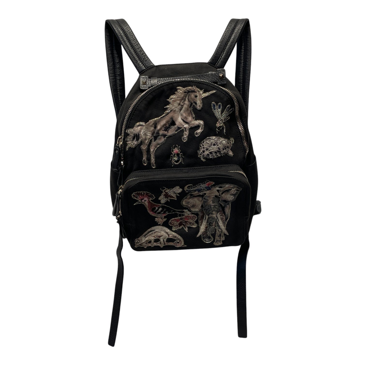 VALENTINO/Backpack/All Over Print/BLK/EMBROIDERED FANTASTIC ANIMAL view 1