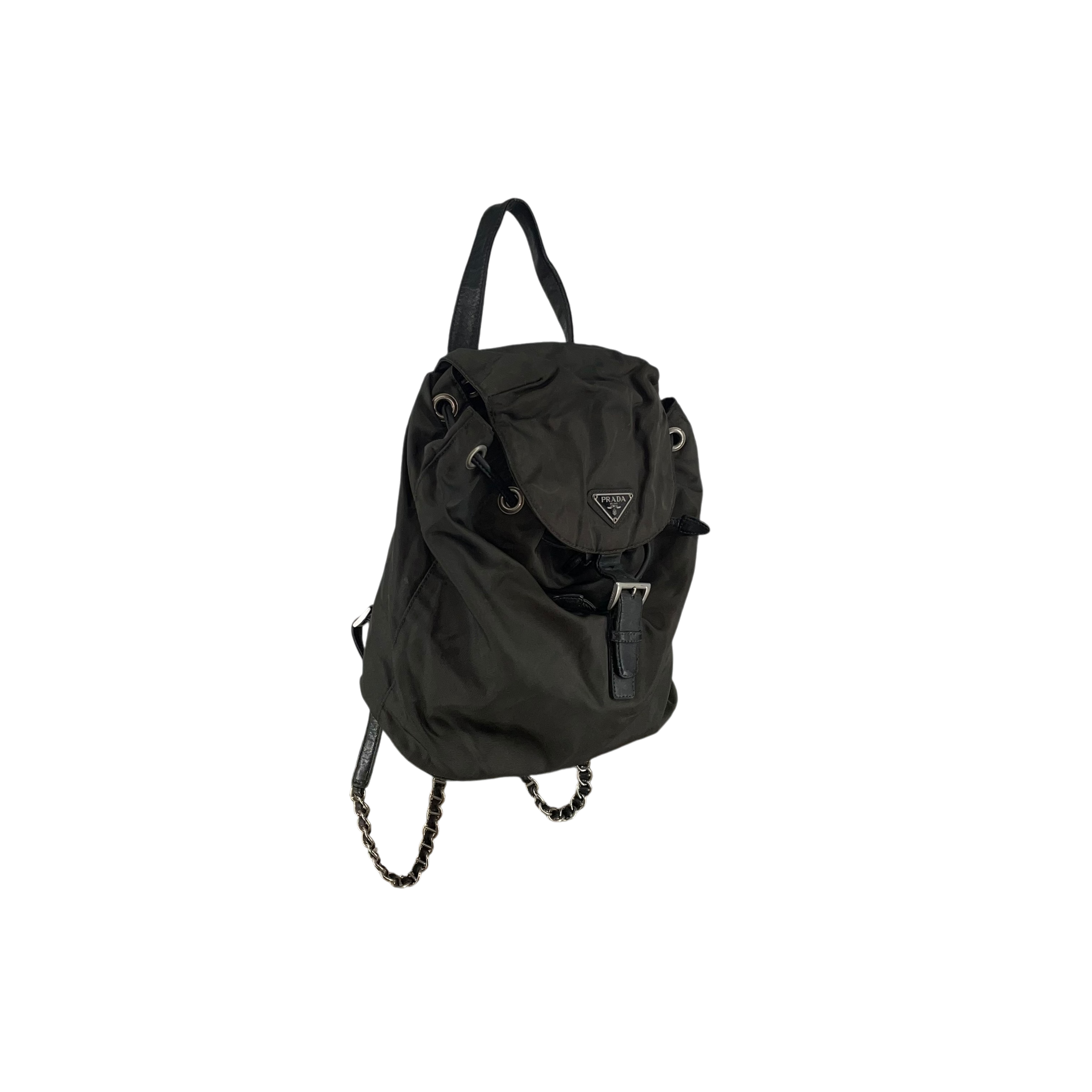 PRADA/Backpack/Nylon/GRN/OLIVE NYLON CHAIN BACKPACK view 3