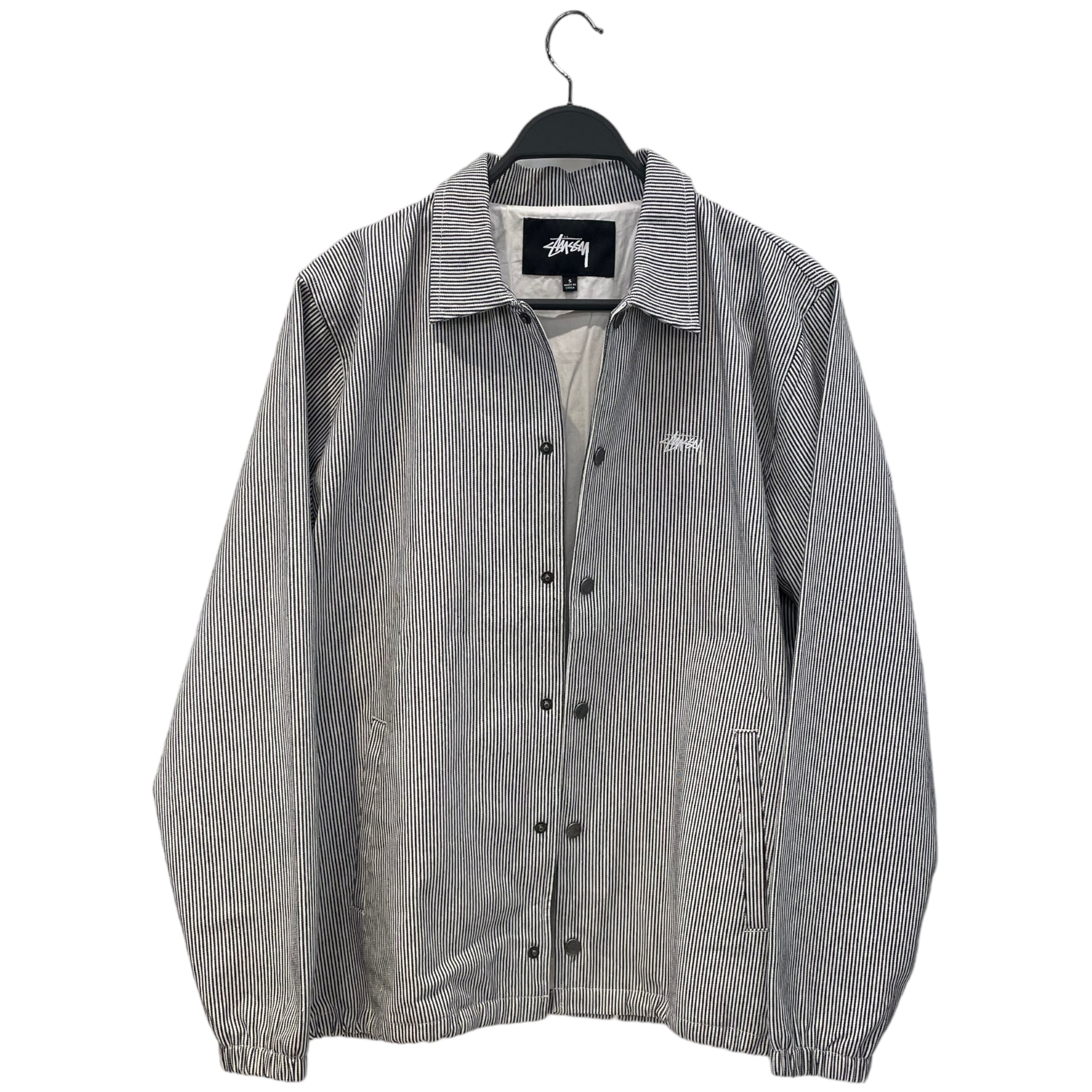 STUSSY/Jacket/S/Black/Cotton/Stripe/ view 1