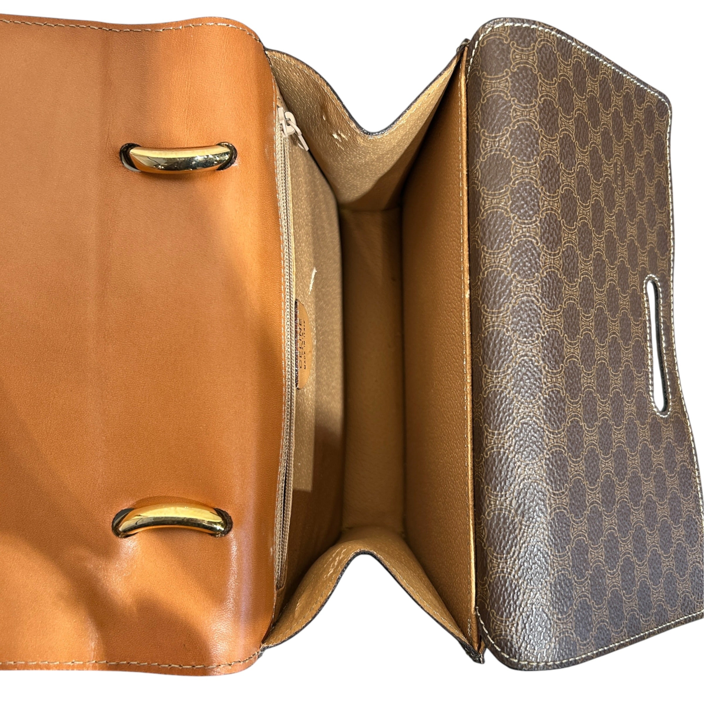 CELINE/Hand Bag/Monogram/Leather/BRW/MACADAM DOUBLE FLAP view 4