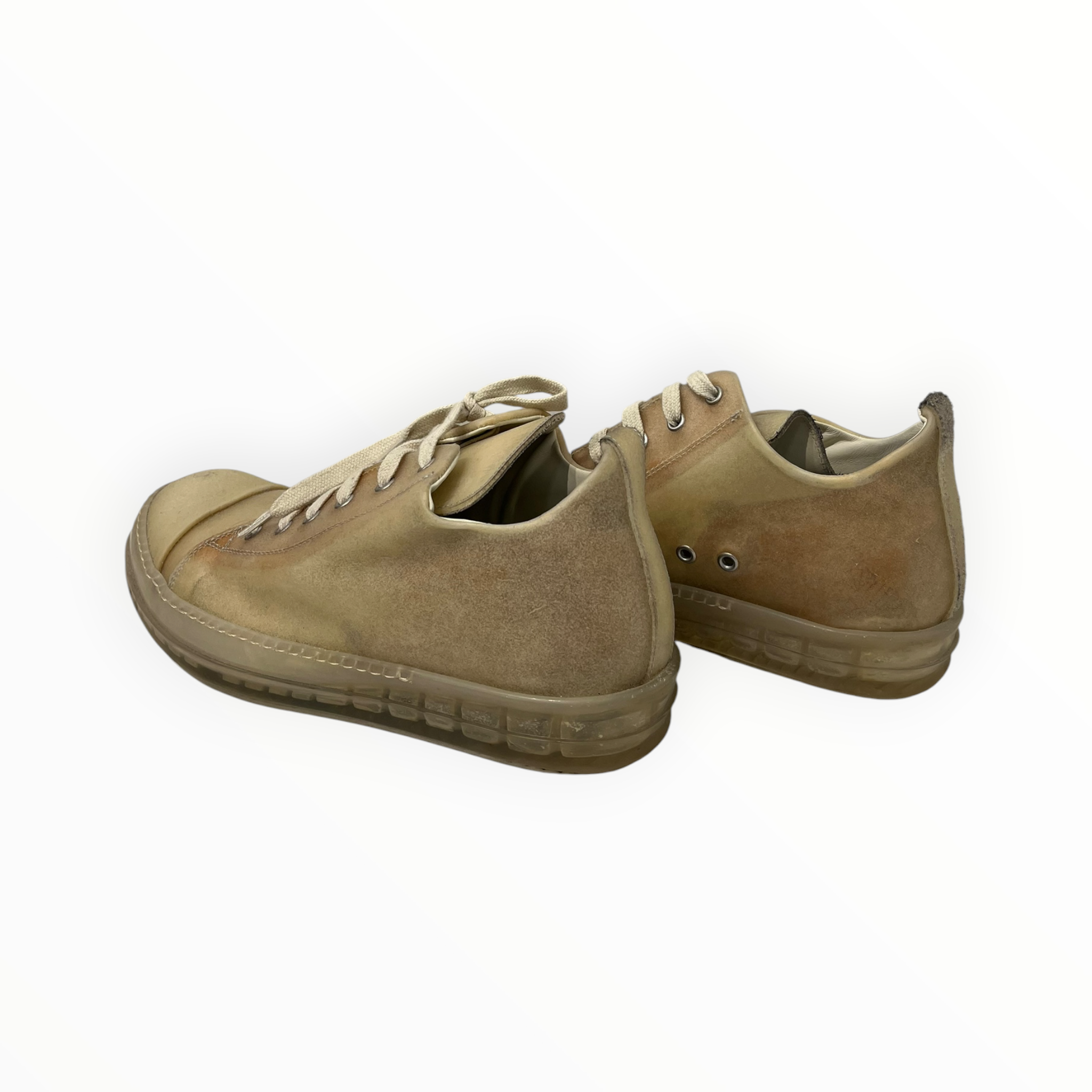 Rick Owens/Low-Sneakers/EU 43/Leather/BEG/EDFU TRANSPARENT RAMONE LOW view 2