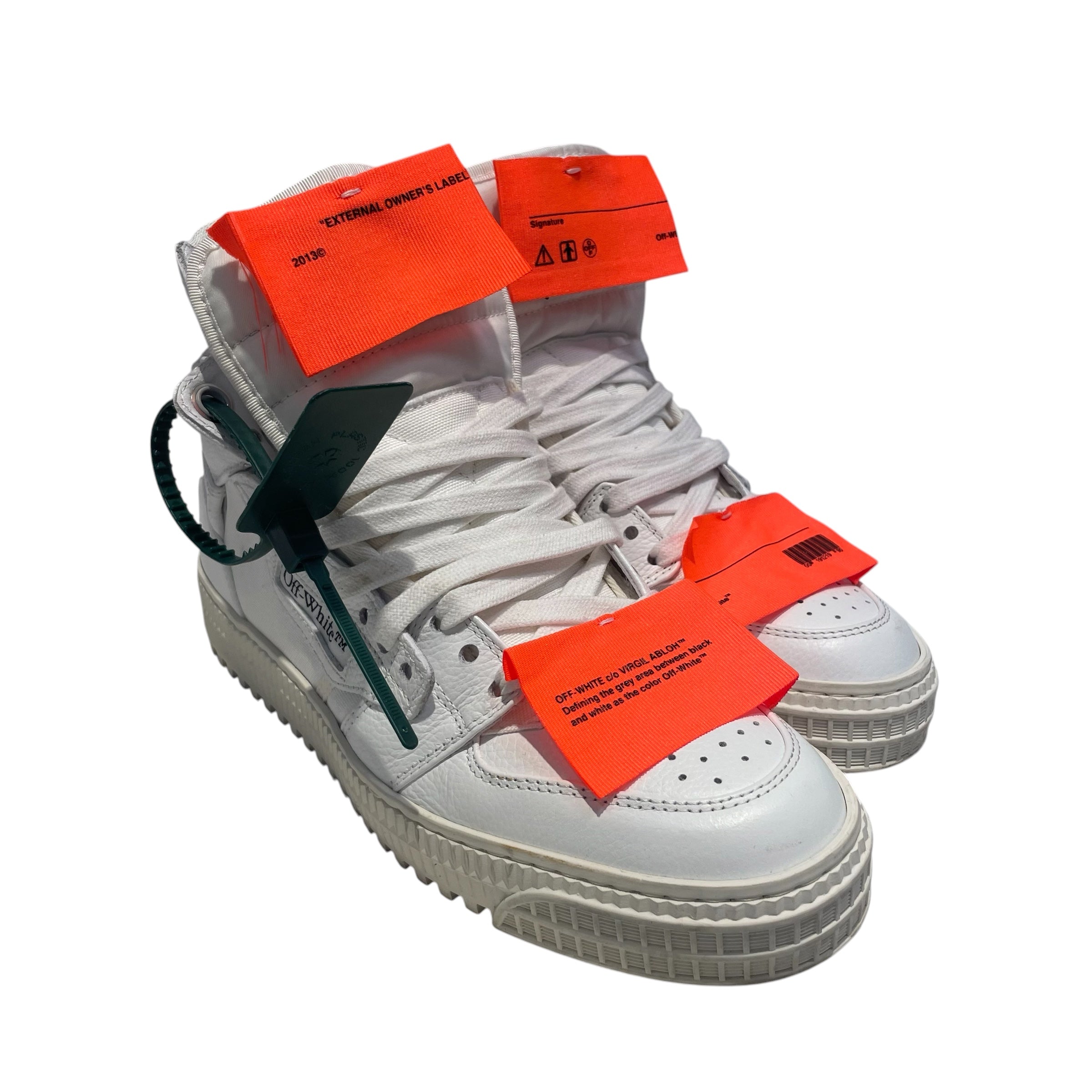 OFF-WHITE/Hi-Sneakers/EU 38/Nylon/WHT/ORANGE TAGS view 1
