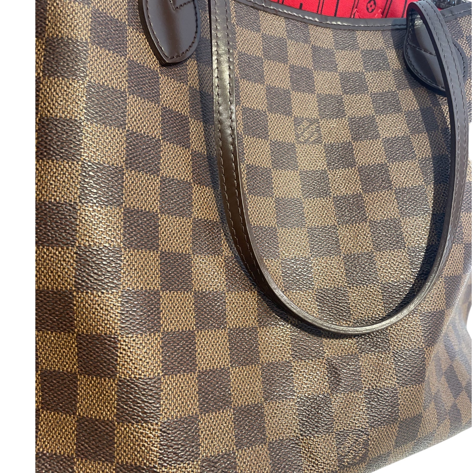 LOUIS VUITTON/Hand Bag/Monogram/Leather/BRW/RED STRIPED INTERIOR view 3