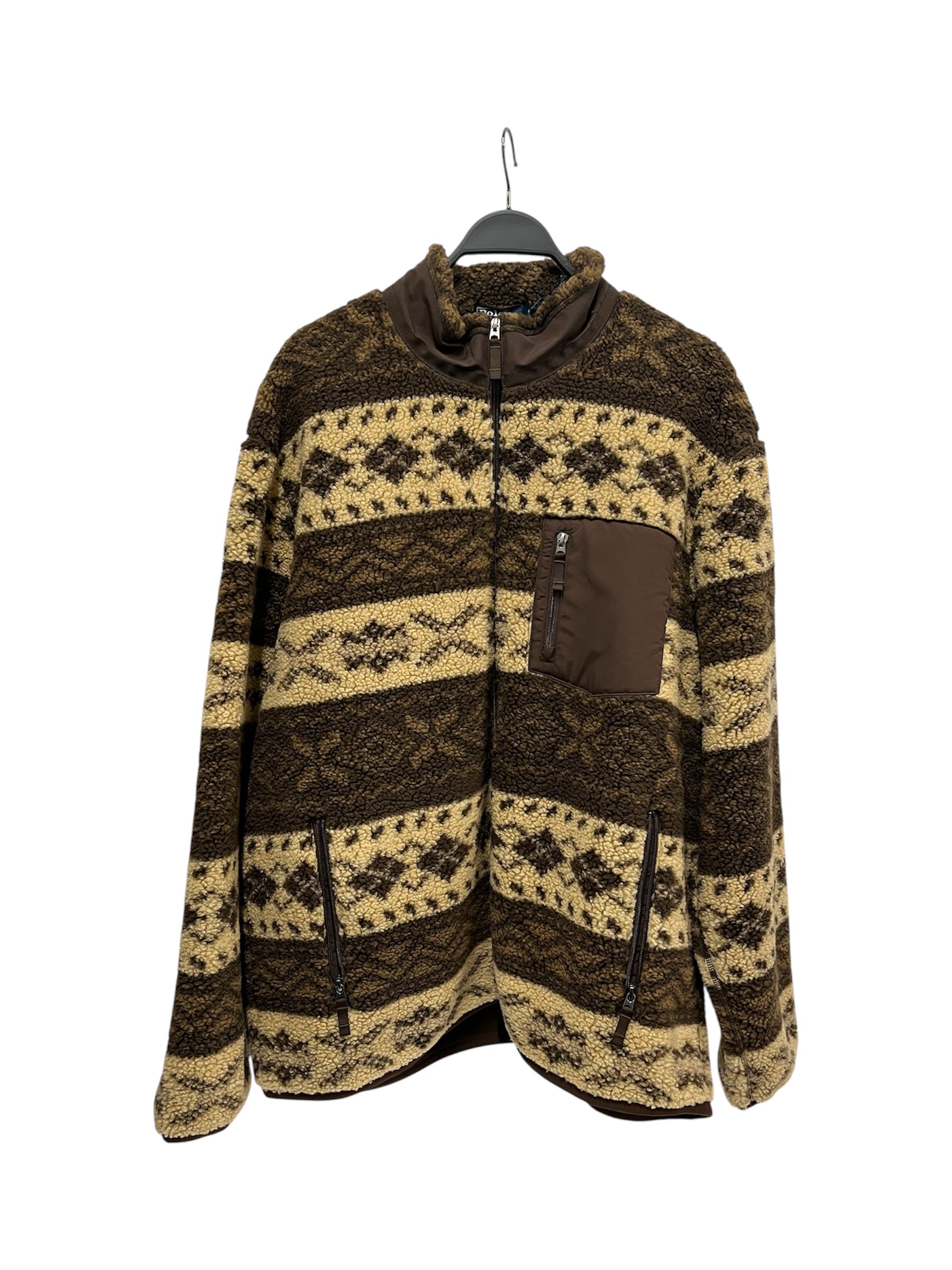 POLO RALPH LAUREN/Fleece Jkt/XXL/Polyester/BRW/All Over Print/PATTERNED PILE HYBRID SHERPA view 1