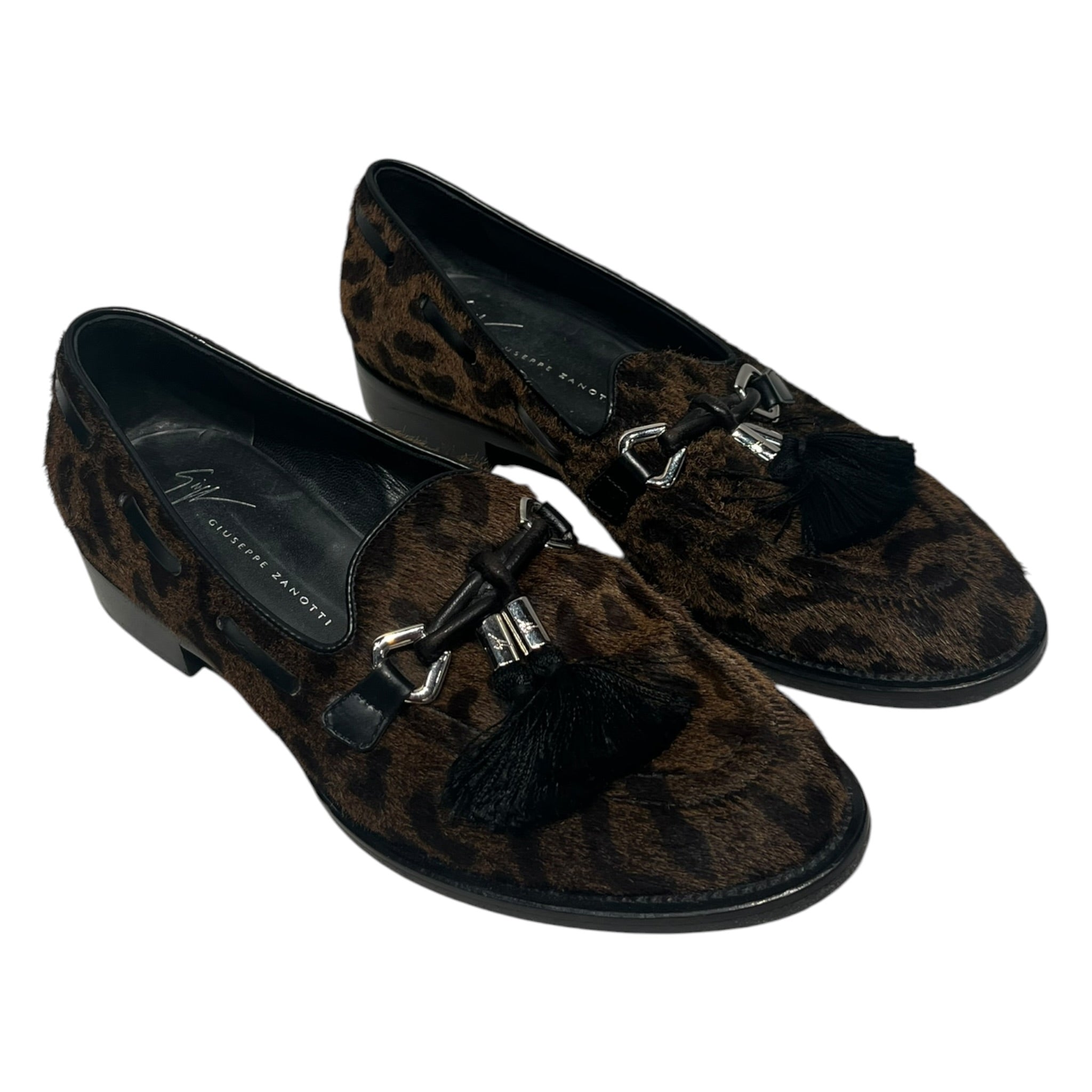 Giuseppe Zanotti/Loafers/EU 37/Leopard/BRW/leopard calf tassel loafer view 1