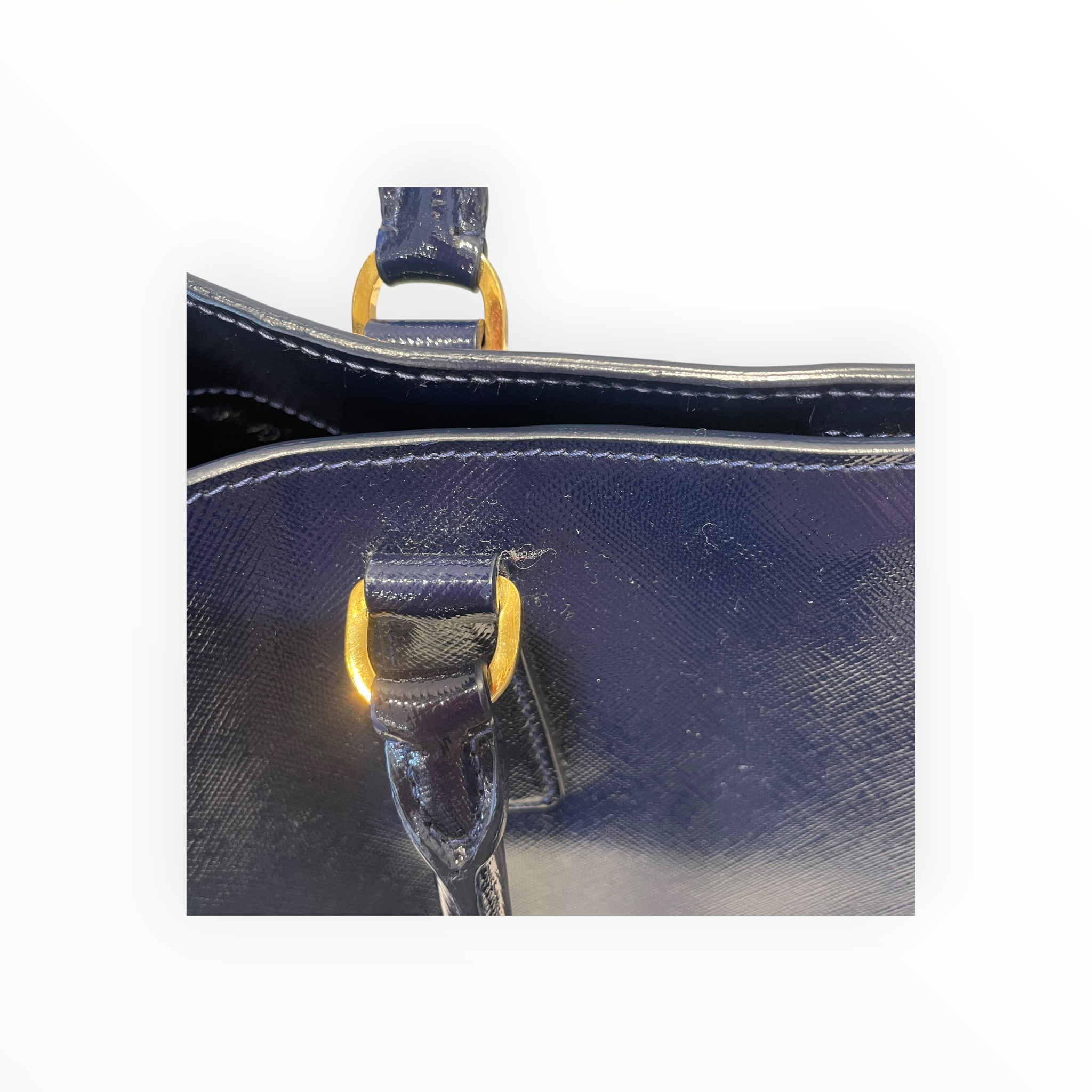PRADA/Tote Bag/Leather/NVY/SAFFIANO VERNICE TOTE view 9