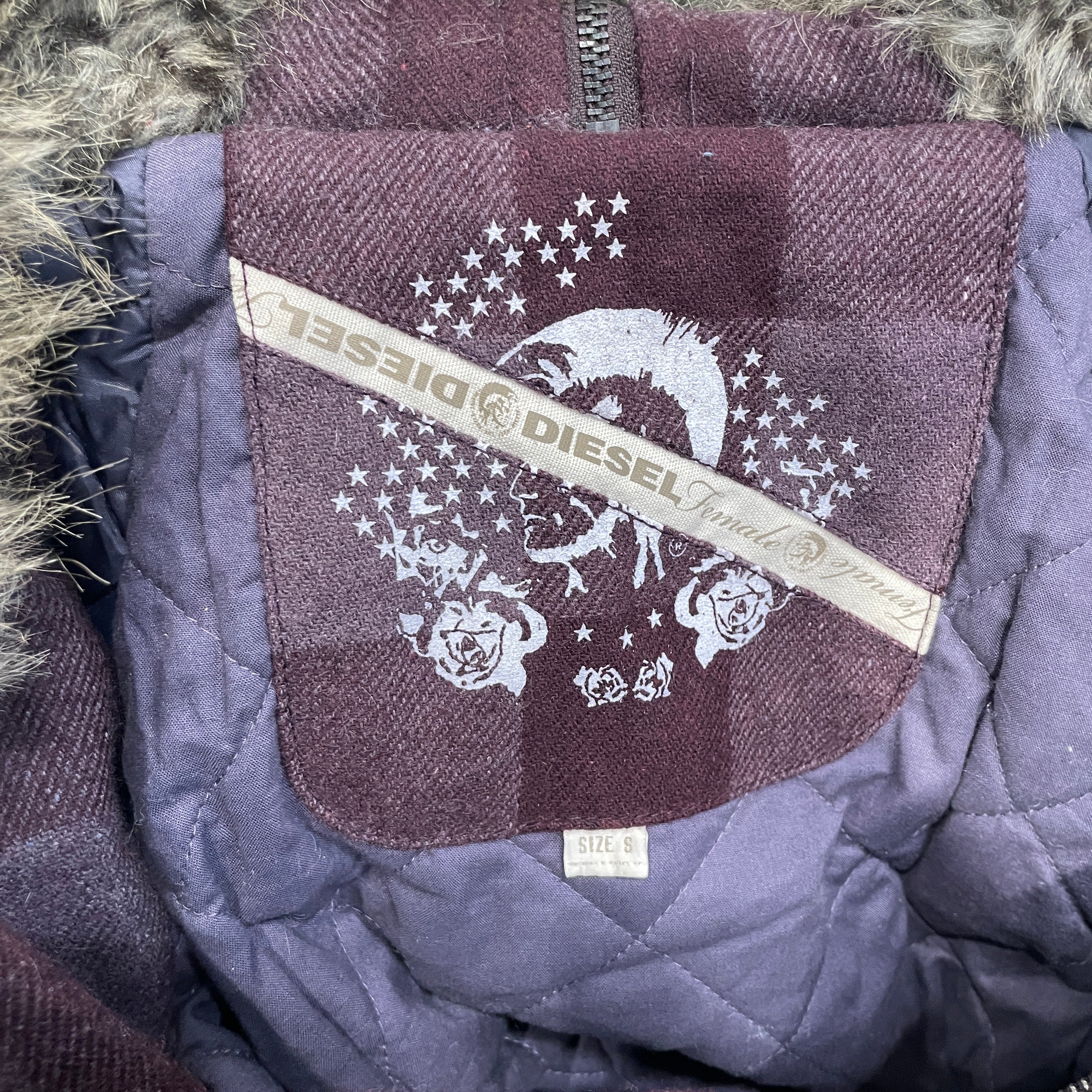DIESEL/Jacket/S/Plaid/Cotton/PPL/FUR-LINES ZIP HOOD view 3