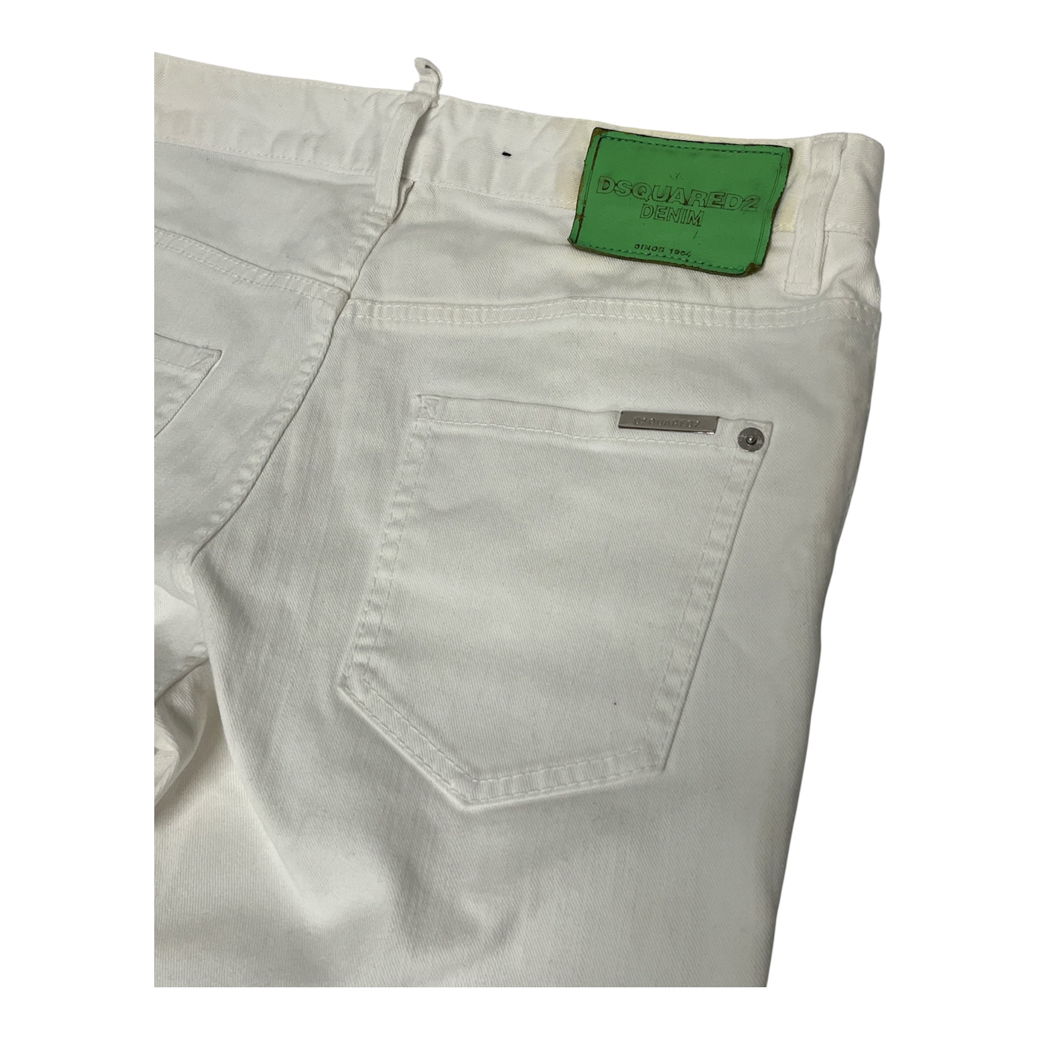 DSQUARED2/Skinny Pants/40/Denim/WHT/Button Fly/GREEN BACK PATCH view 3