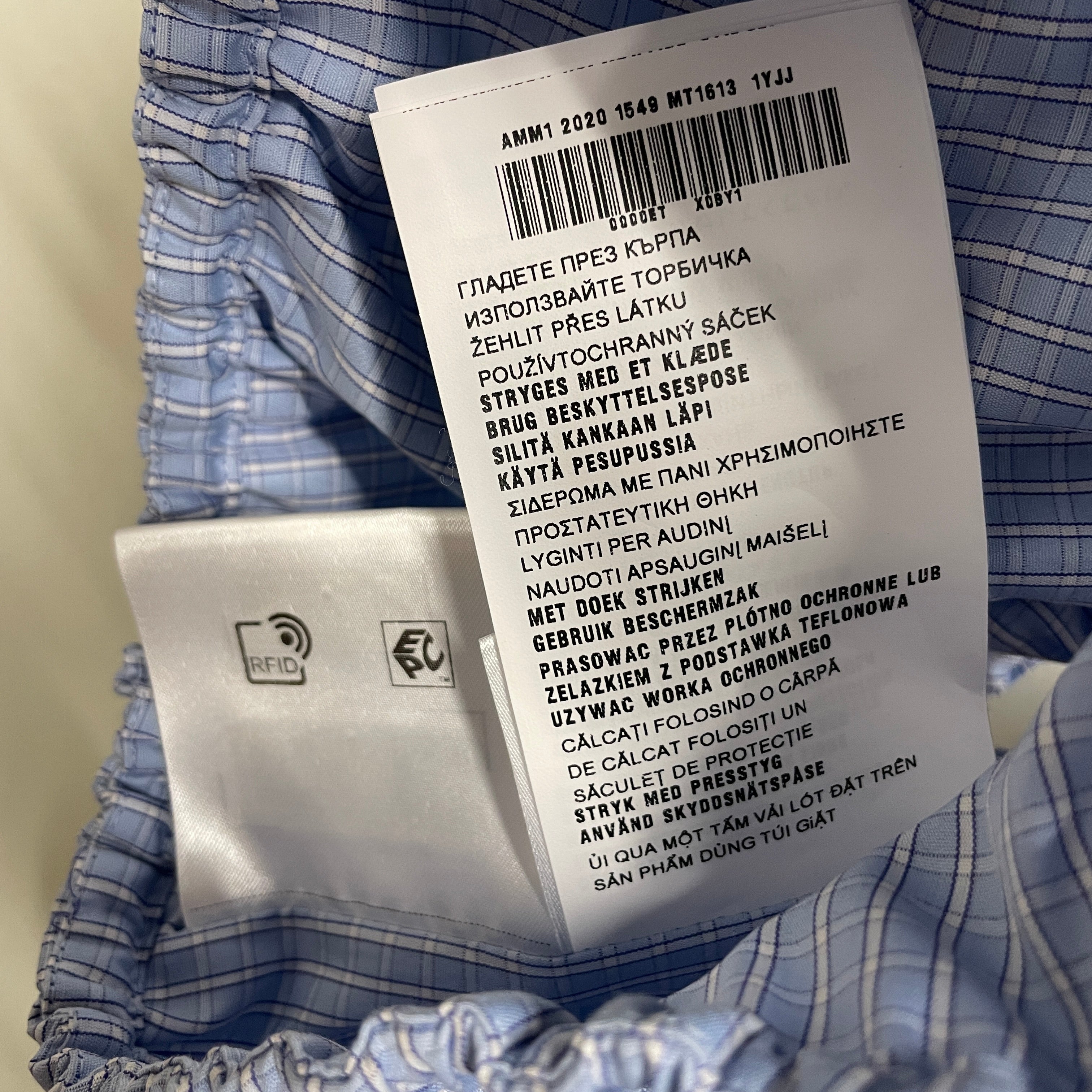 MIU MIU/Blouse/40/Plaid/Cotton/BLU/tube top button up view 4