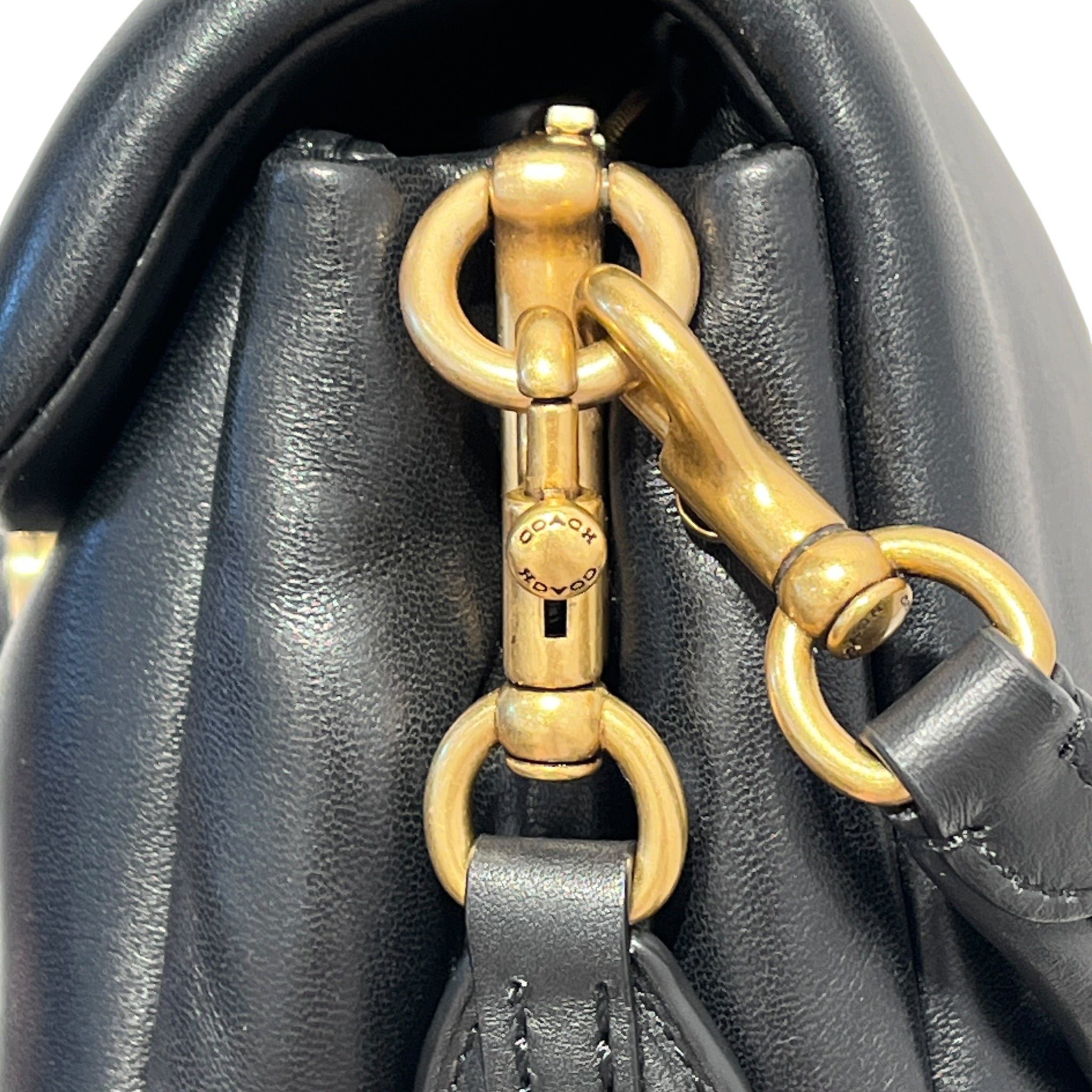 COACH/Hand Bag/Leather/BLK/BLACK PILLOW TABBY W/STRAP view 6