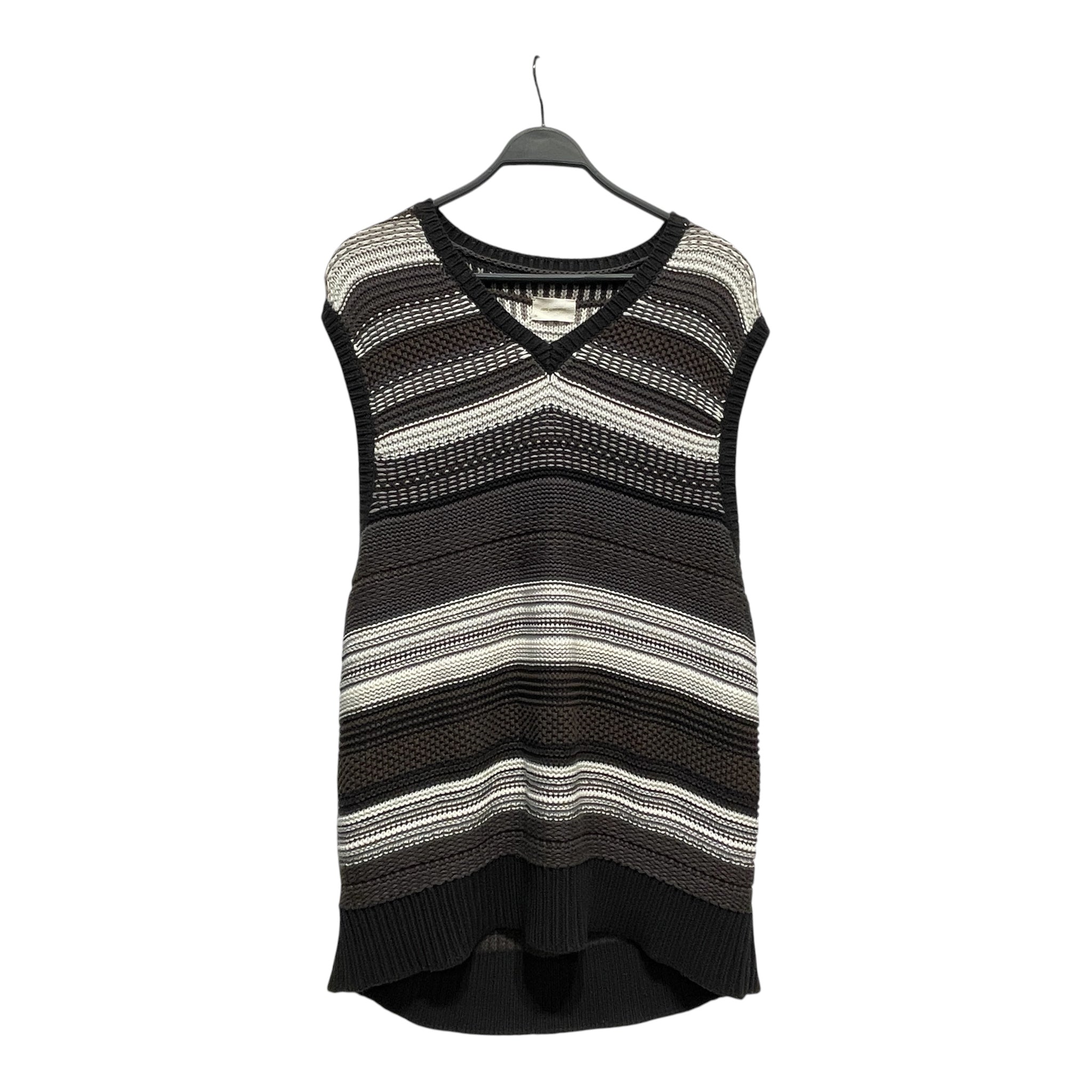 AIME LEON DORE/Knitted Vest/XL/Stripe/Wool/MLT/Grey/white knitted vest view 1