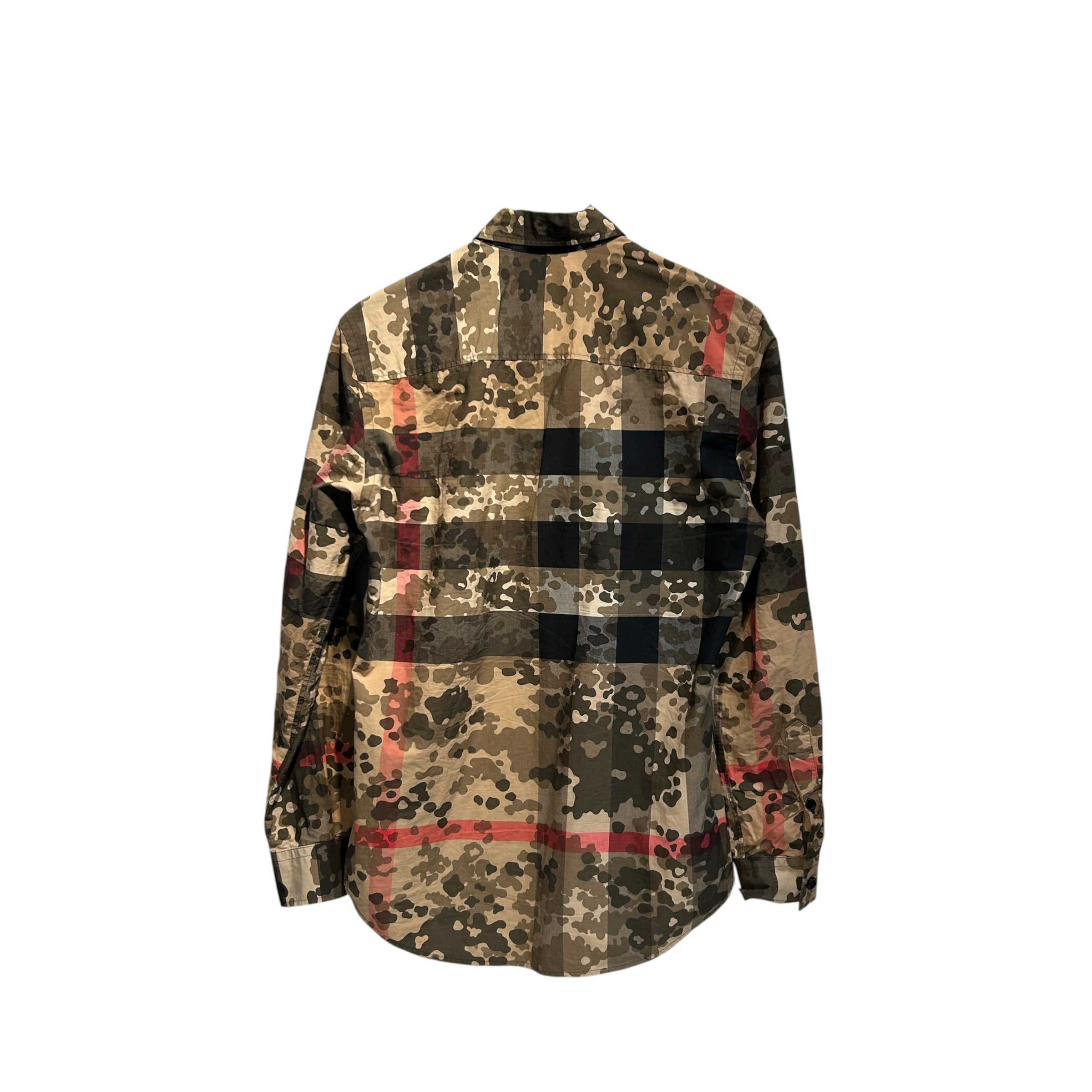 BURBERRY/LS Shirt/XS/Cotton/KHK/Camouflage/CAMO CHECK SHIRT view 2