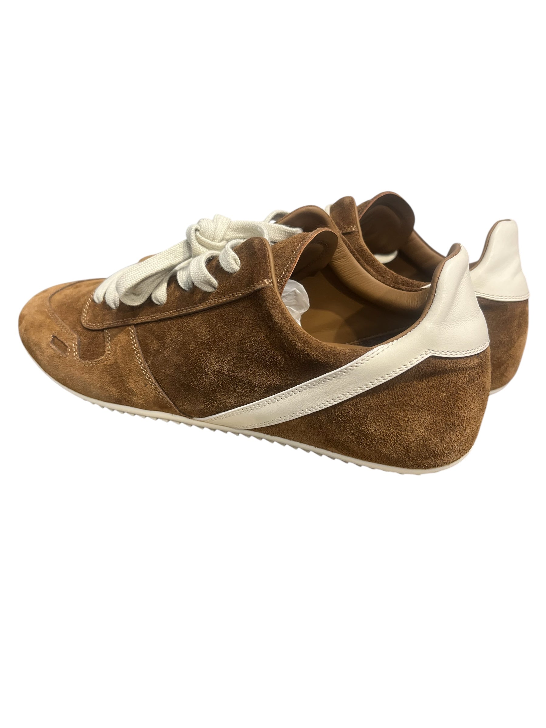 Rick Owens/Low-Sneakers/EU 41/Suede/CML/minimal sneaker white trim view 3