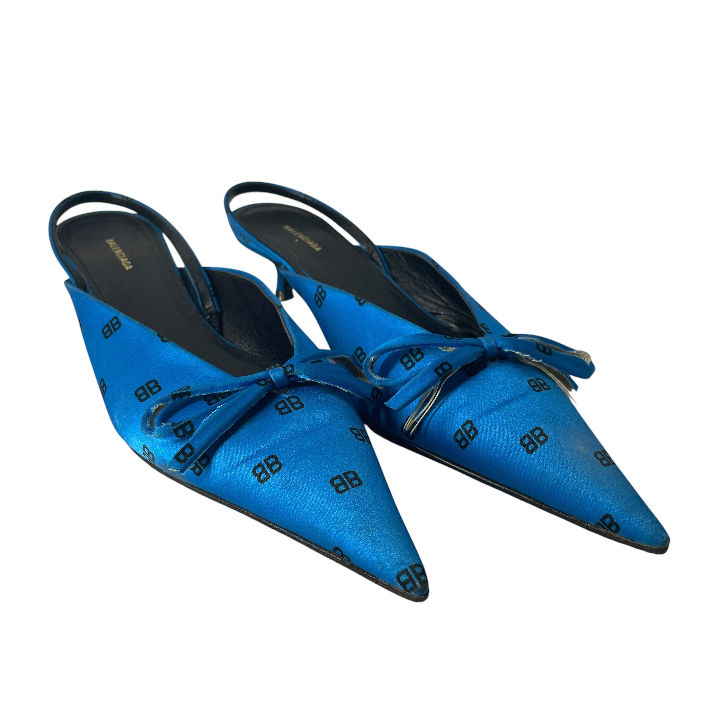 BALENCIAGA/Heels/EU 35/All Over Print/BLU/KITTEN KNIFE HEEL view 1