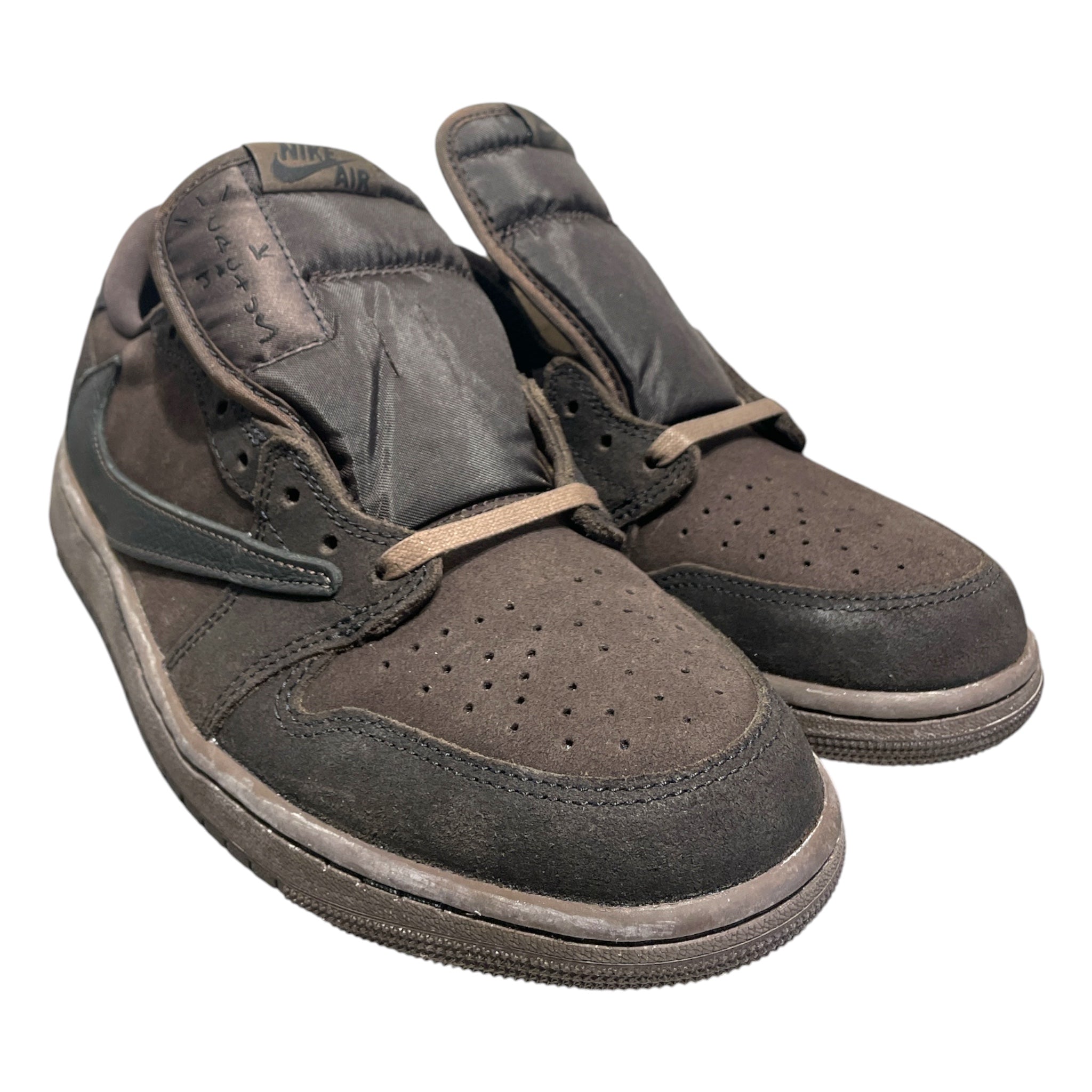 NIKE/TRAVIS SCOTT/Low-Sneakers/US 10.5/Suede/BRW/Jordan 1 Low Velvet Brown view 1