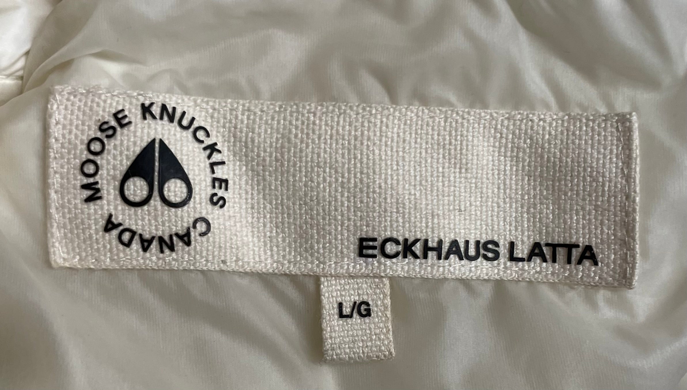 MOOSE KNUCKLES/ECKHAUS LATTA/Puffer Jkt/Nylon/CRM/RUNWAY W TAG view 3
