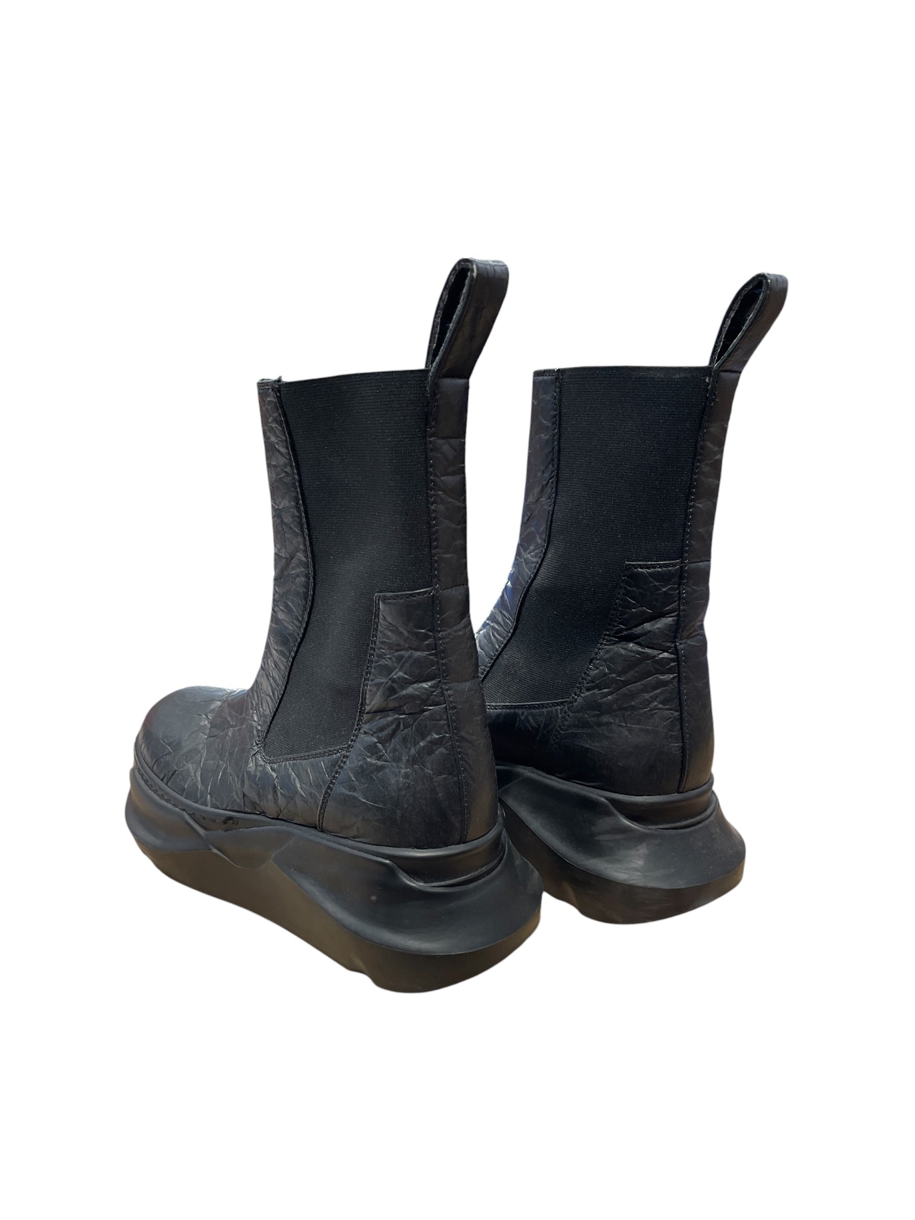 RICK OWENS DRKSHDW/Shoes/EU 37/Leather/BLK/WOVEN BEATLE BOOTS view 2