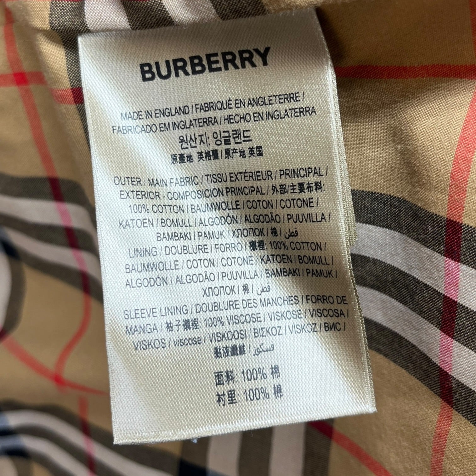 BURBERRY LONDON/Jacket/8/Cotton/BLK/trench plaid lining view 5