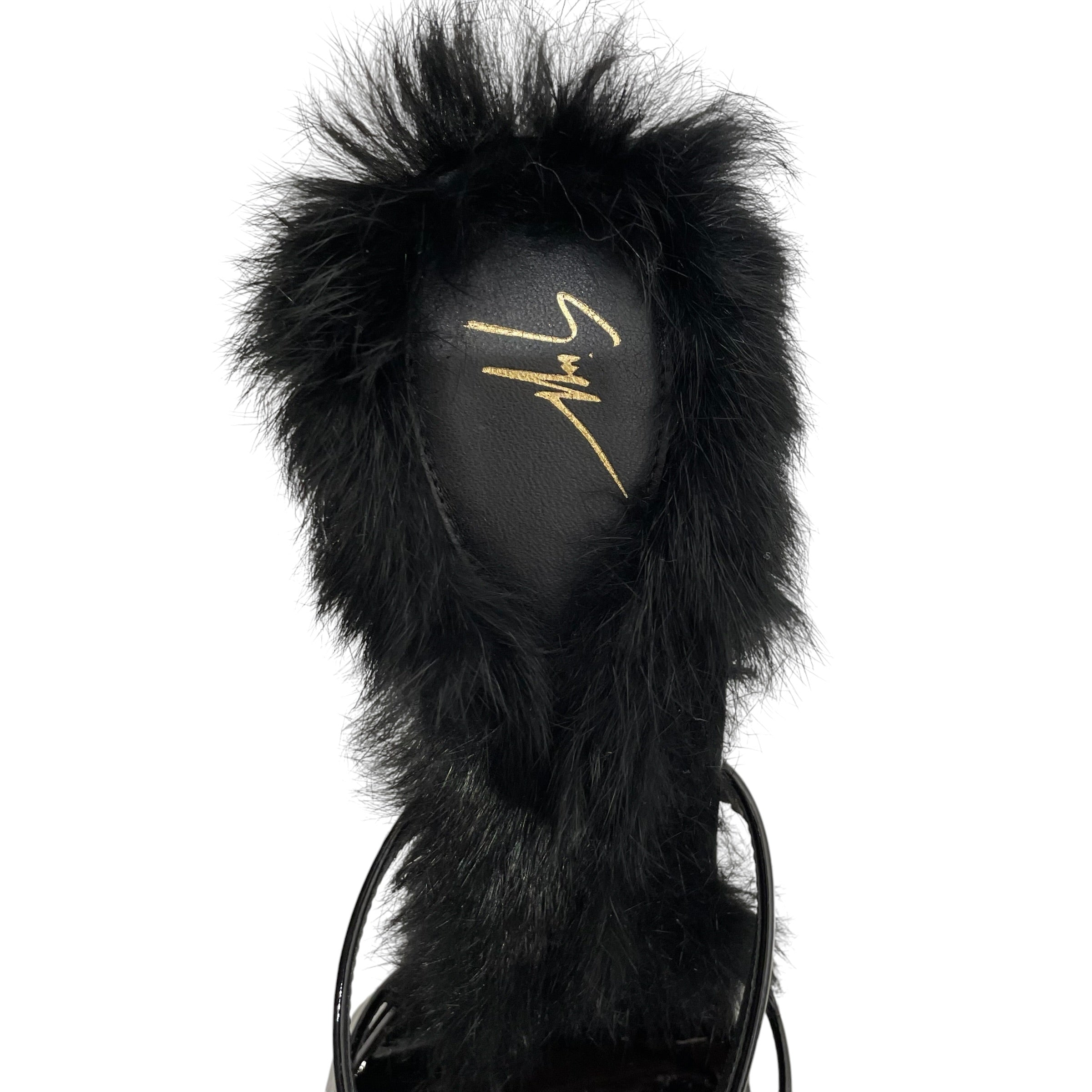 GIUSEPPE ZANOTTI DESIGN/Heels/EU 39/Fake Fur/BLK/Open-Toe/ view 6
