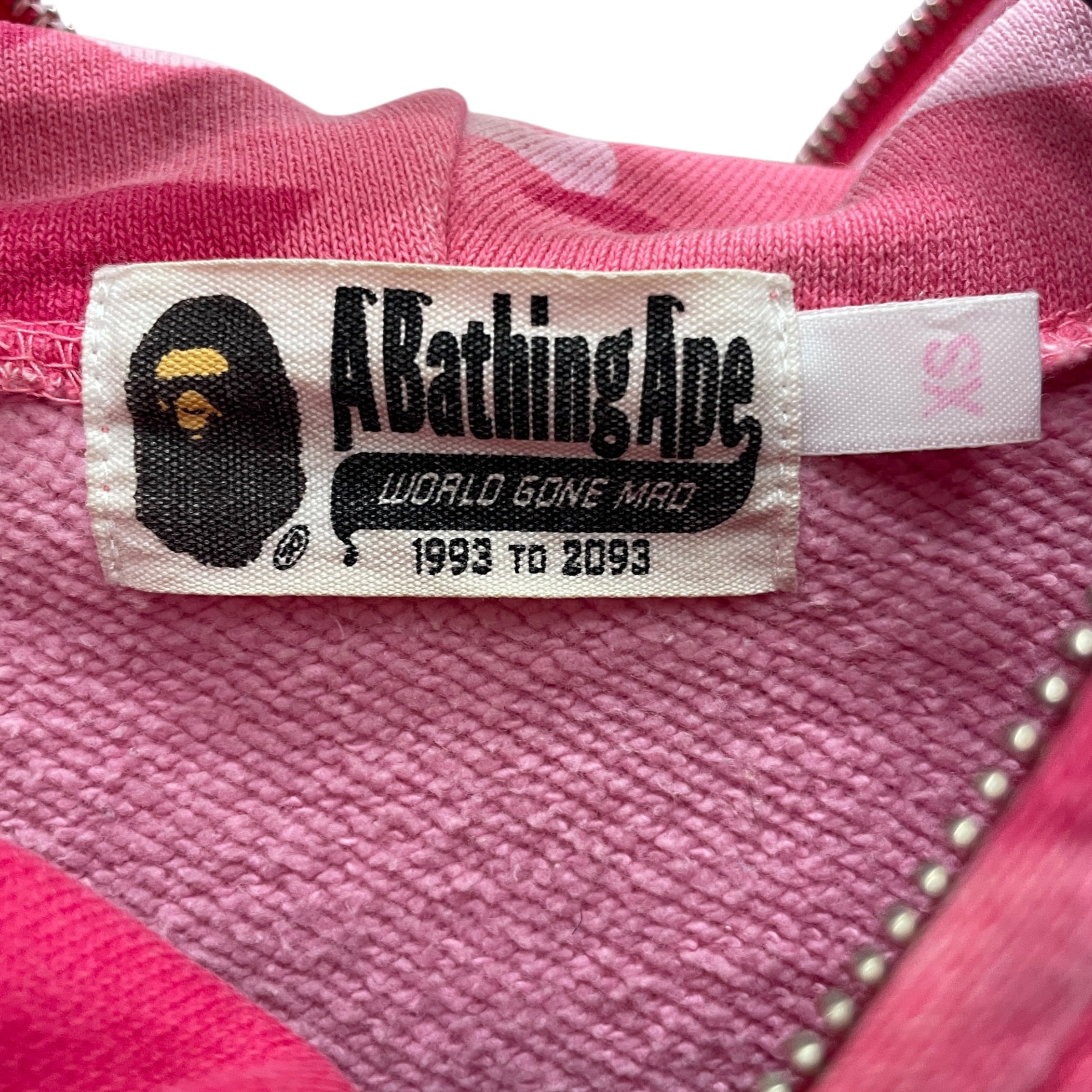 A BATHING APE/Zip Up Hoodie/XS/Camouflage/Cotton/PNK/FULL ZIP/SIDE ZIPS view 3