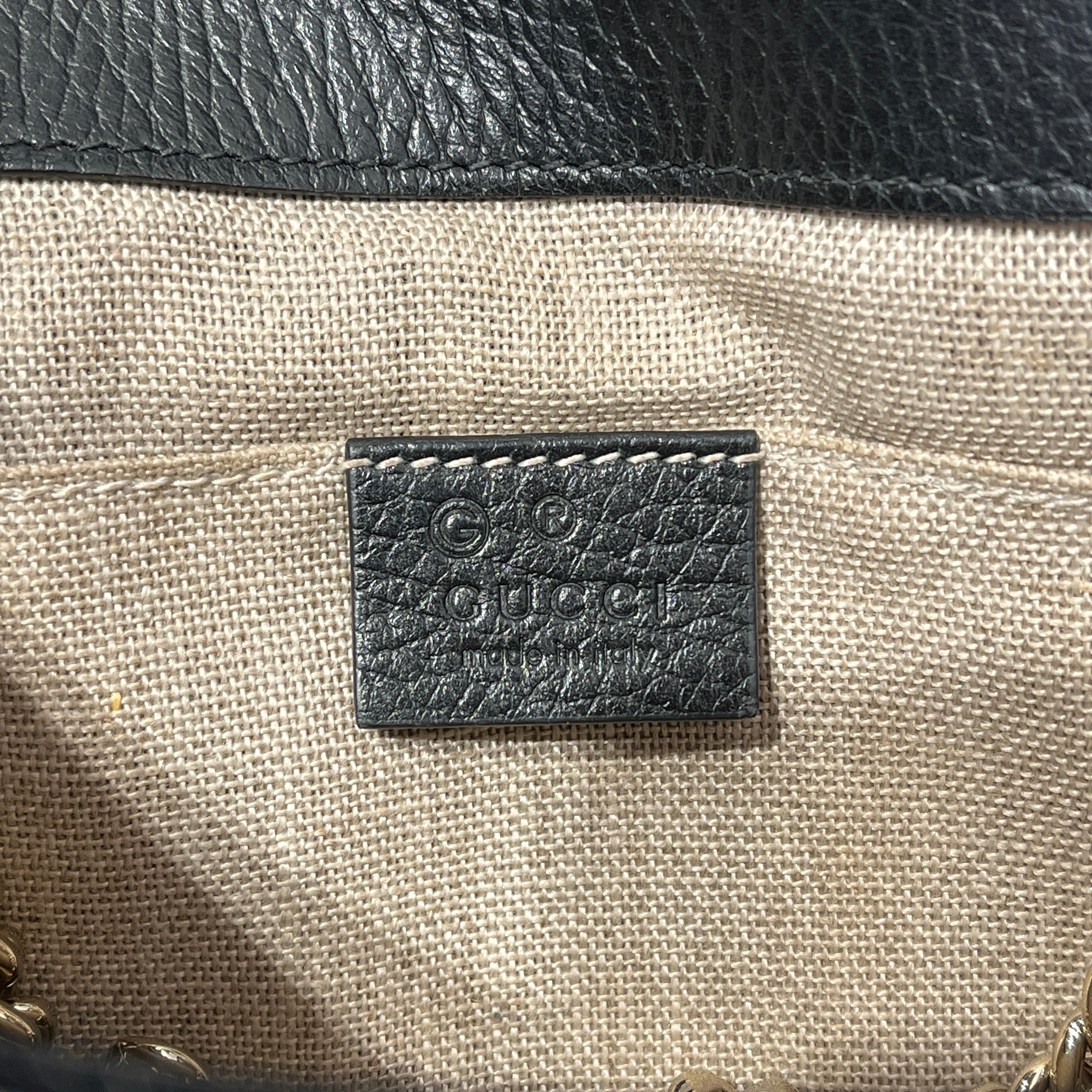 GUCCI/Hand Bag/Leather/BLK/INTERLOCKING G view 4