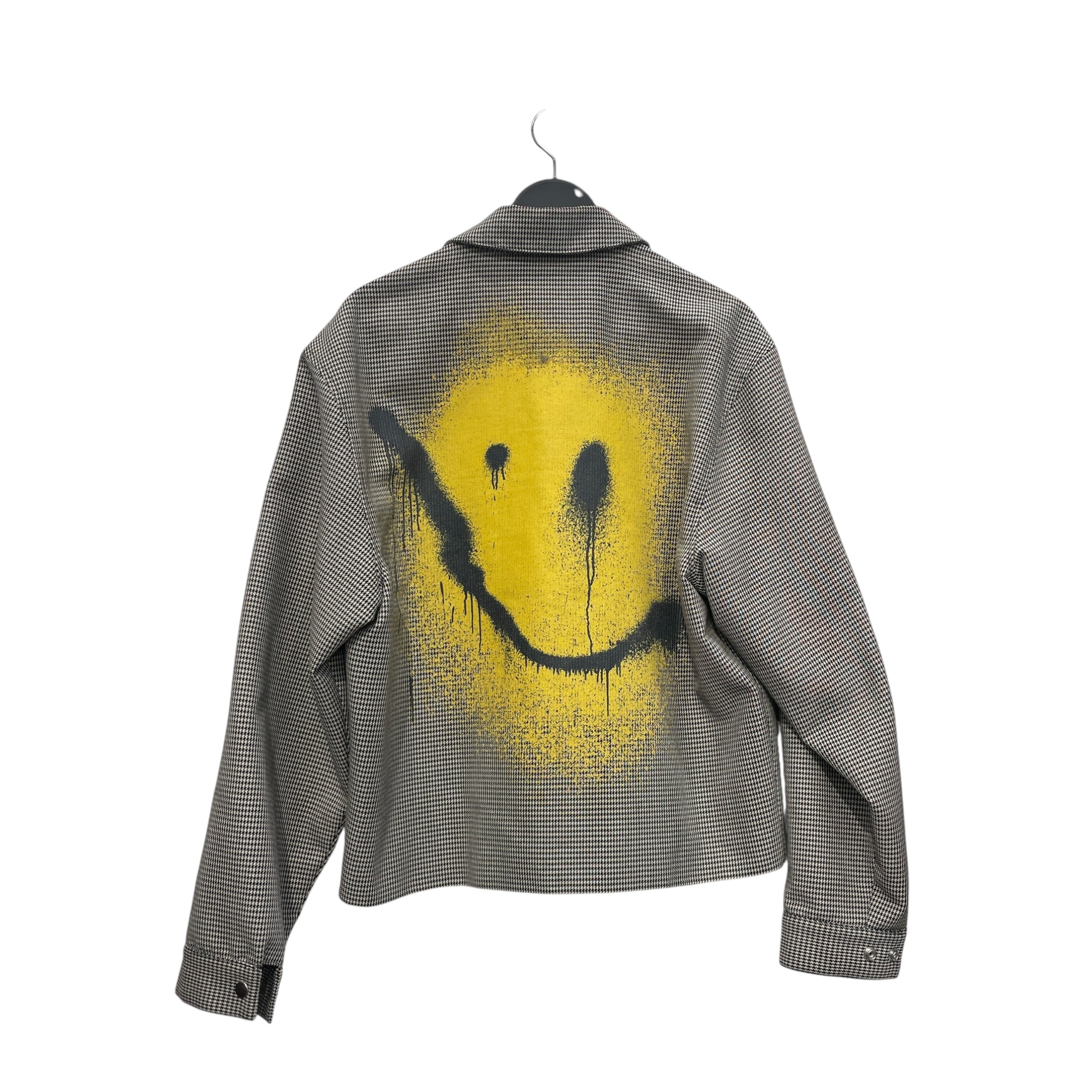 Alexander Wang/Tailored Jkt/M/Wool/BLK/Tartan/YEL SMILEY FACE BACK view 2